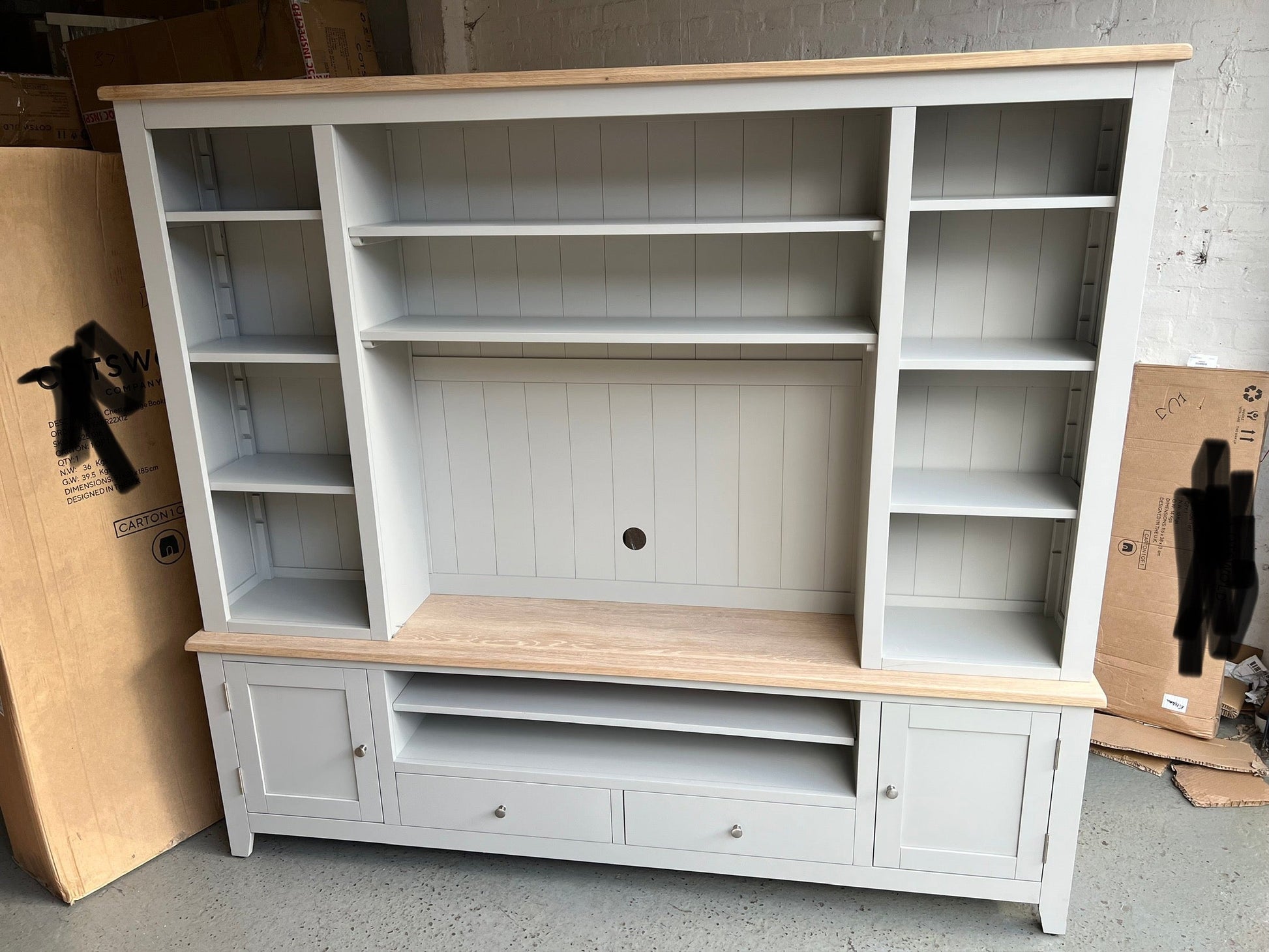 Chester Dove Grey TV and Media Storage Unit. furniture delivered