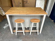 Portobello Grey Breakfast Bar Island with Stools. furniture delivered