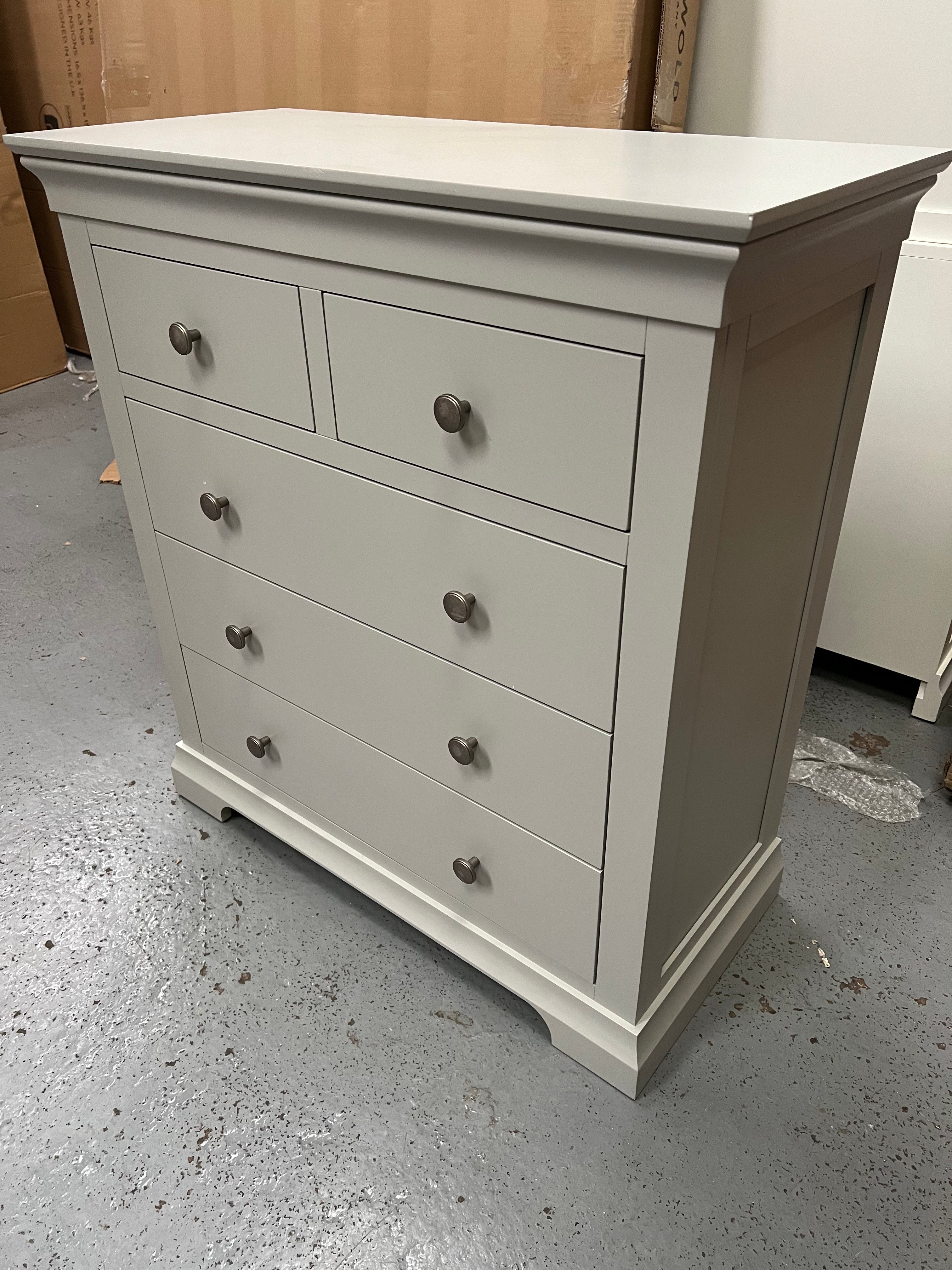 Chantilly Pebble Grey 2 Over 3 Chest furniture delivered