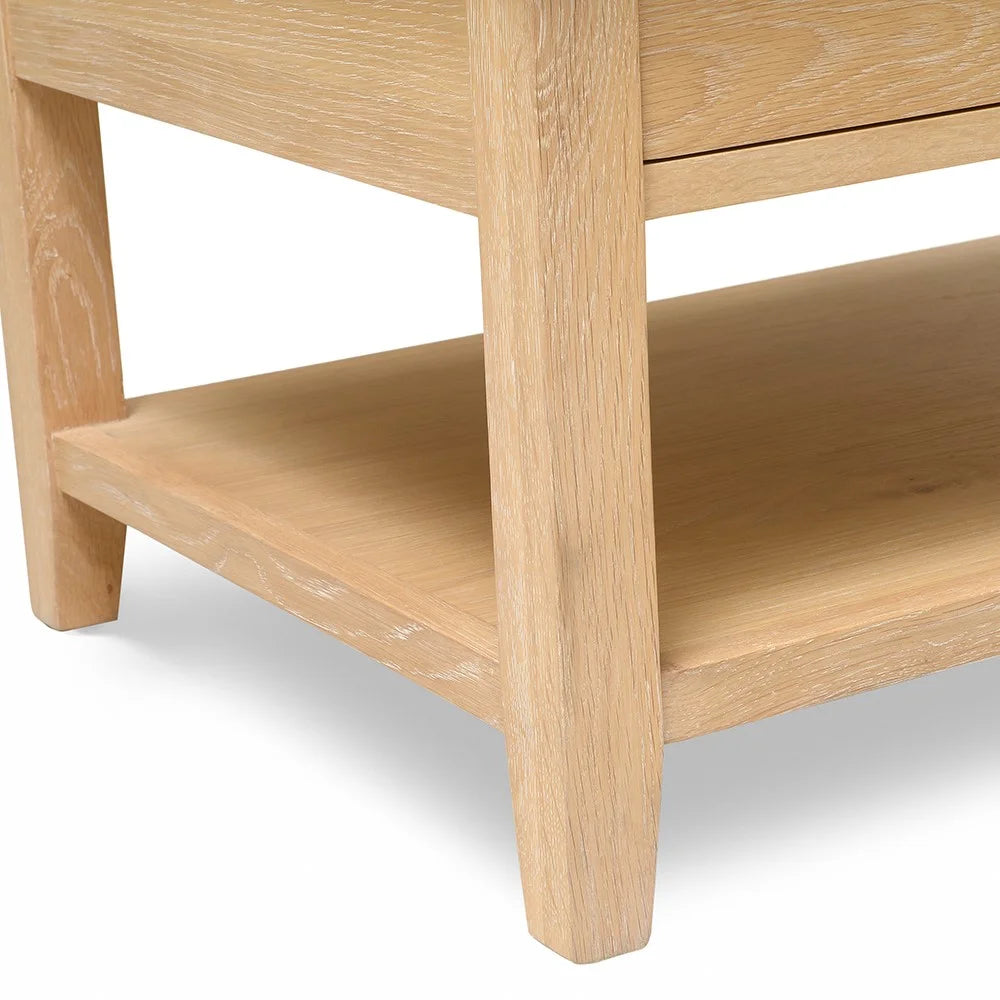 INGLESHAM WHITEWASH OAK Coffee Table With Drawers Quality Furniture Clearance Ltd