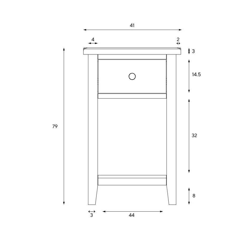 CHESTER CLASSIC CREAM
1 Drawer Bedside Table Quality Furniture Clearance Ltd