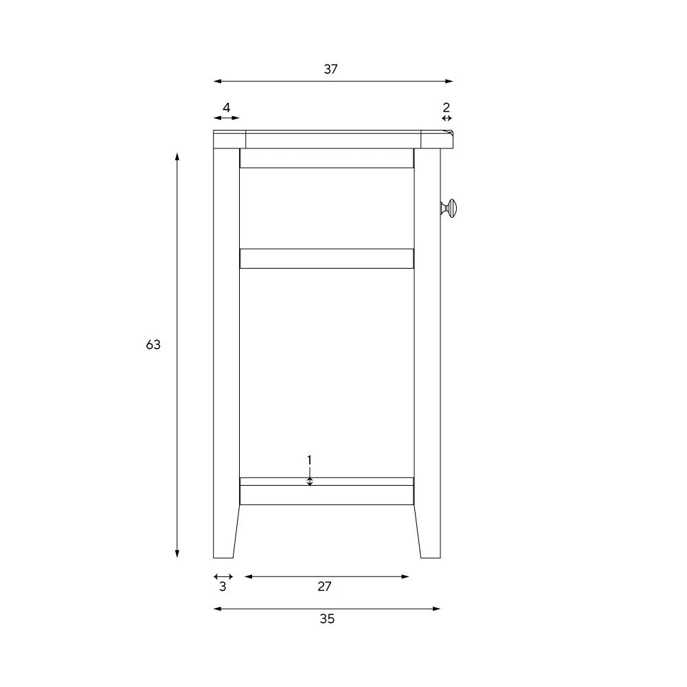 CHESTER CLASSIC CREAM
1 Drawer Bedside Table Quality Furniture Clearance Ltd