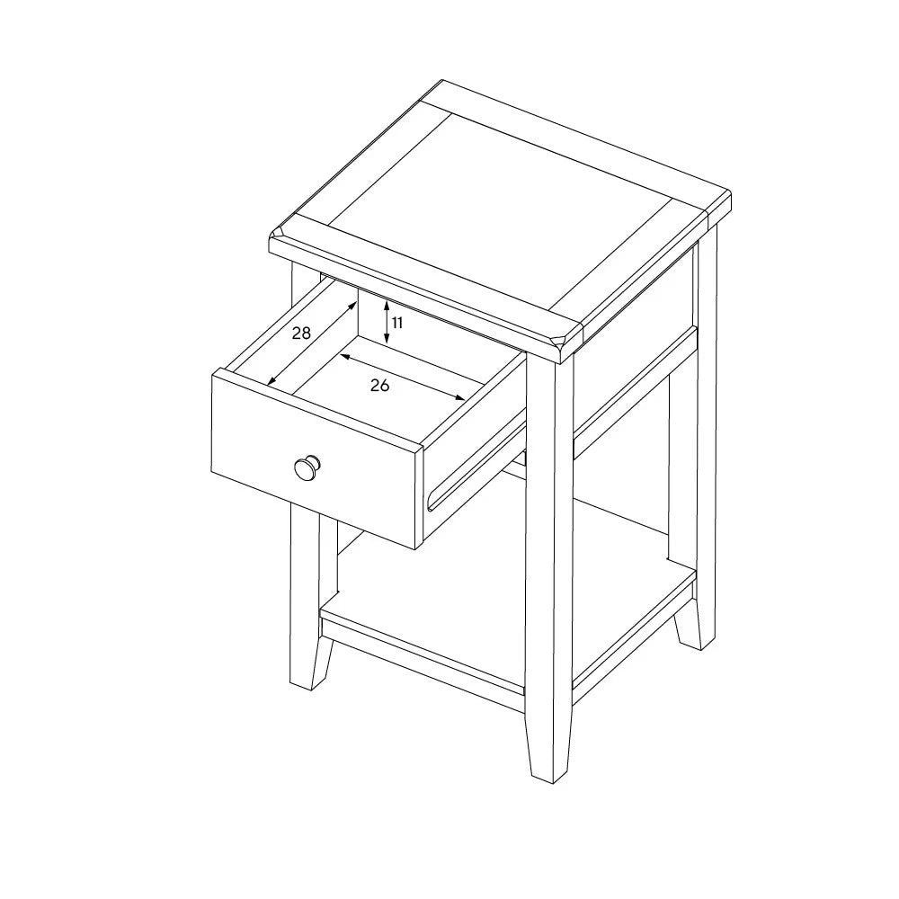 CHESTER CLASSIC CREAM
1 Drawer Bedside Table Quality Furniture Clearance Ltd