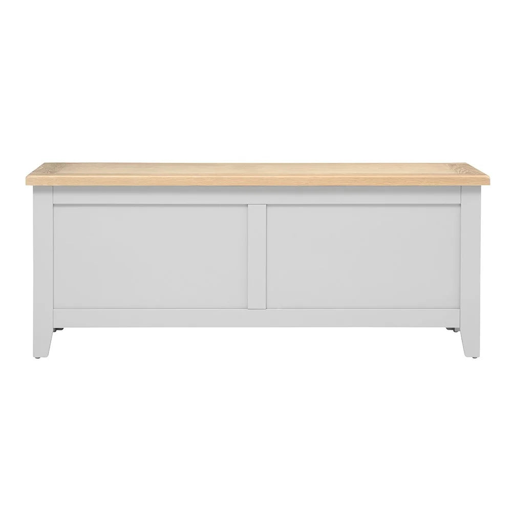 Chester Dove Grey Wide Blanket Box furniture delivered