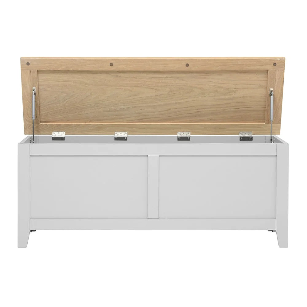 Chester Dove Grey Wide Blanket Box furniture delivered