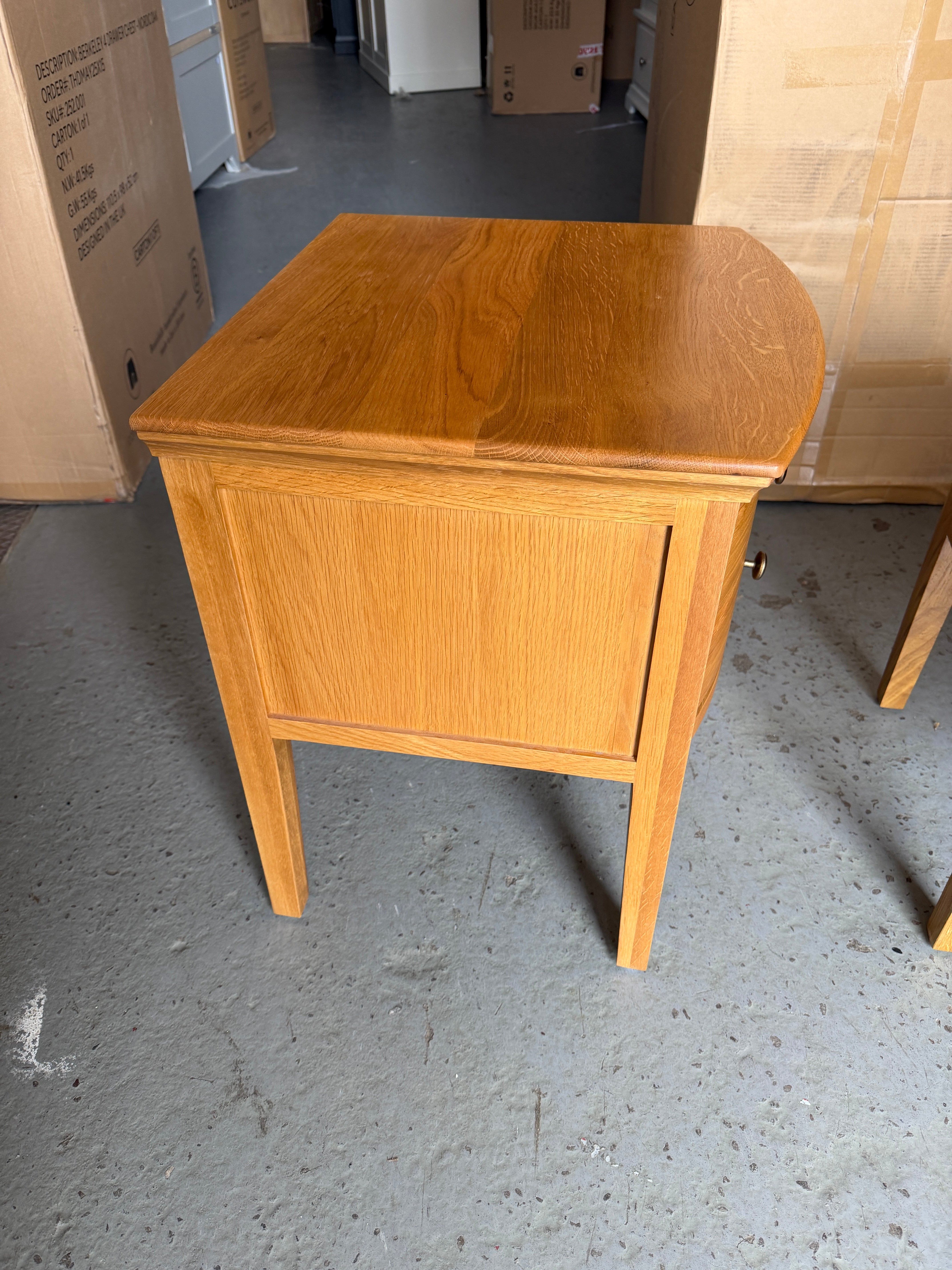 Set of 2 Winchcombe Oiled Oak 2 Drawer Bedside Table Quality Furniture Clearance Ltd