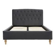 Load image into Gallery viewer, HUXLEY Iron Velvet Double Upholstered Bed Quality Furniture Clearance Ltd

