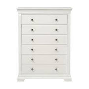 CHANTILLY WARM WHITE Tall 6 Drawer Chest Quality Furniture Clearance Ltd