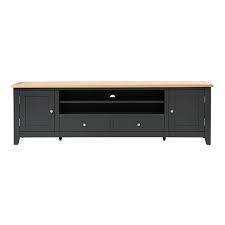 CHESTER CHARCOAL XXL TV Stand up to 90" Quality Furniture Clearance Ltd