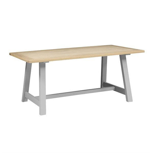 CHESTER DOVE GREY Mid-Sized Trestle Table Quality Furniture Clearance Ltd