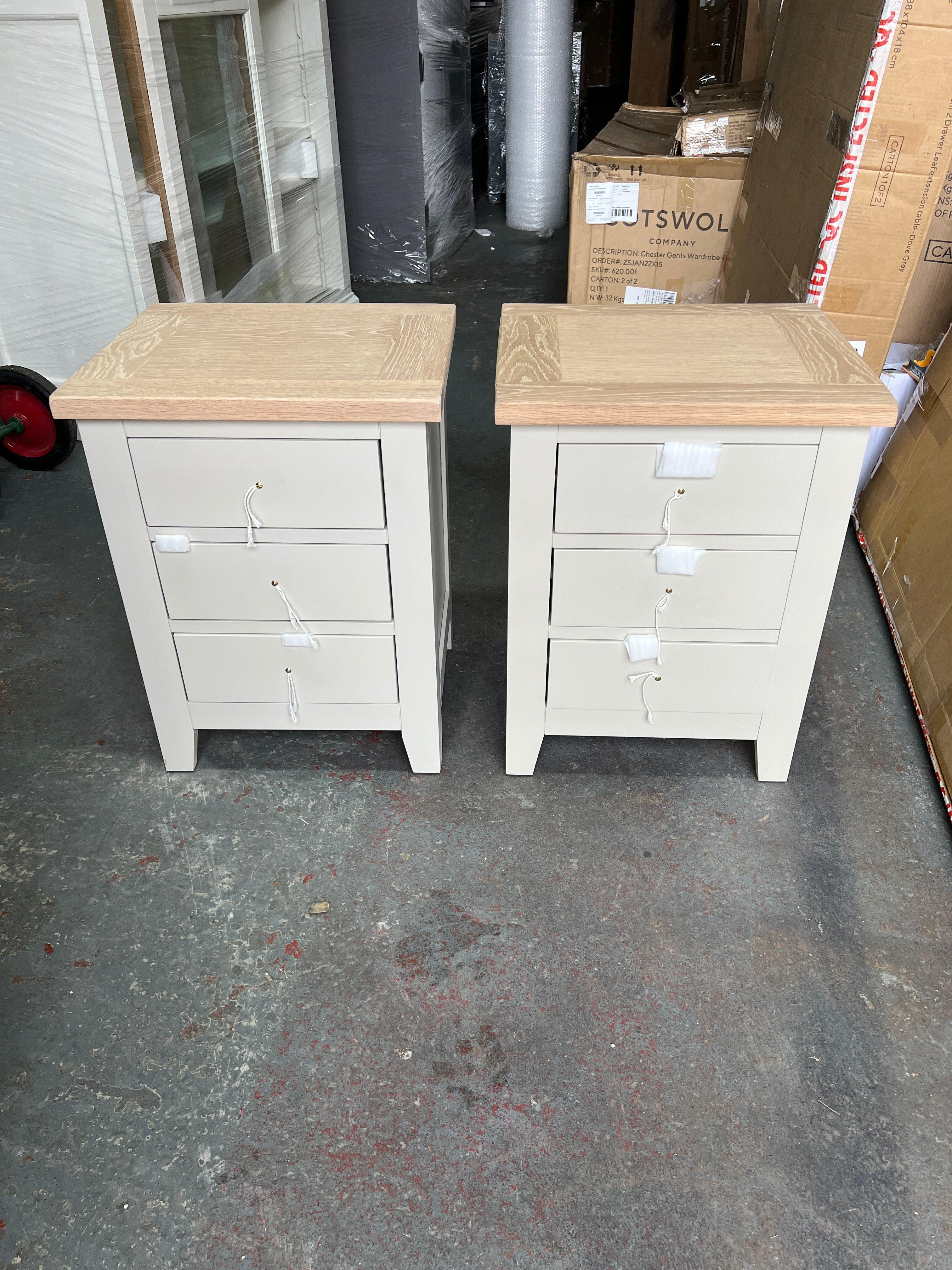 Chester Stone Set of 2 Bedside Tables furniture delivered 
