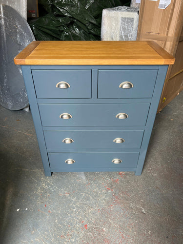 WESTCOTE INKY BLUE 2 Over 3 Drawer Chest Quality Furniture Clearance Ltd