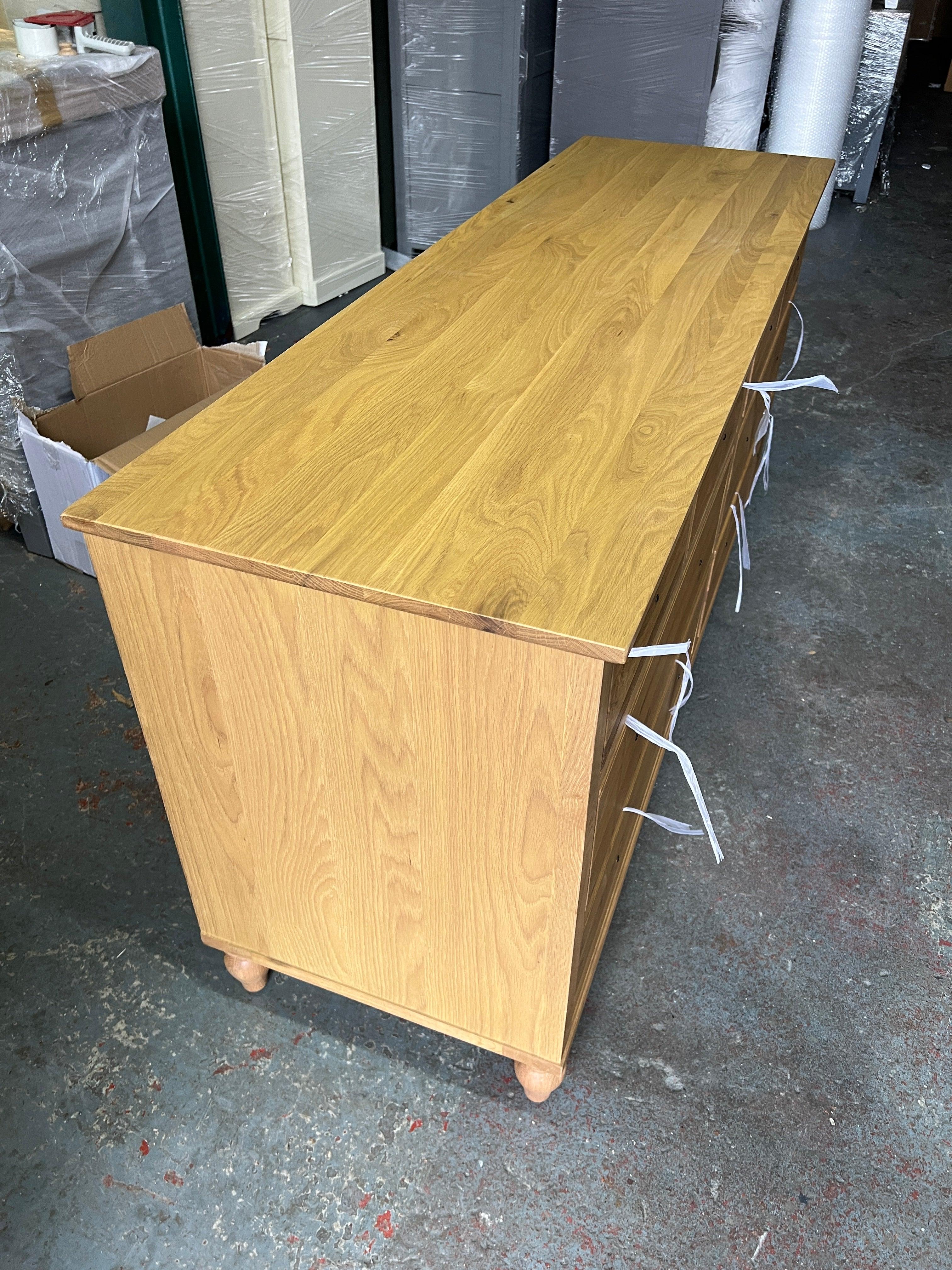 ELKSTONE MELLOW OAK 8 Drawer Wide Chest Quality Furniture Clearance Ltd