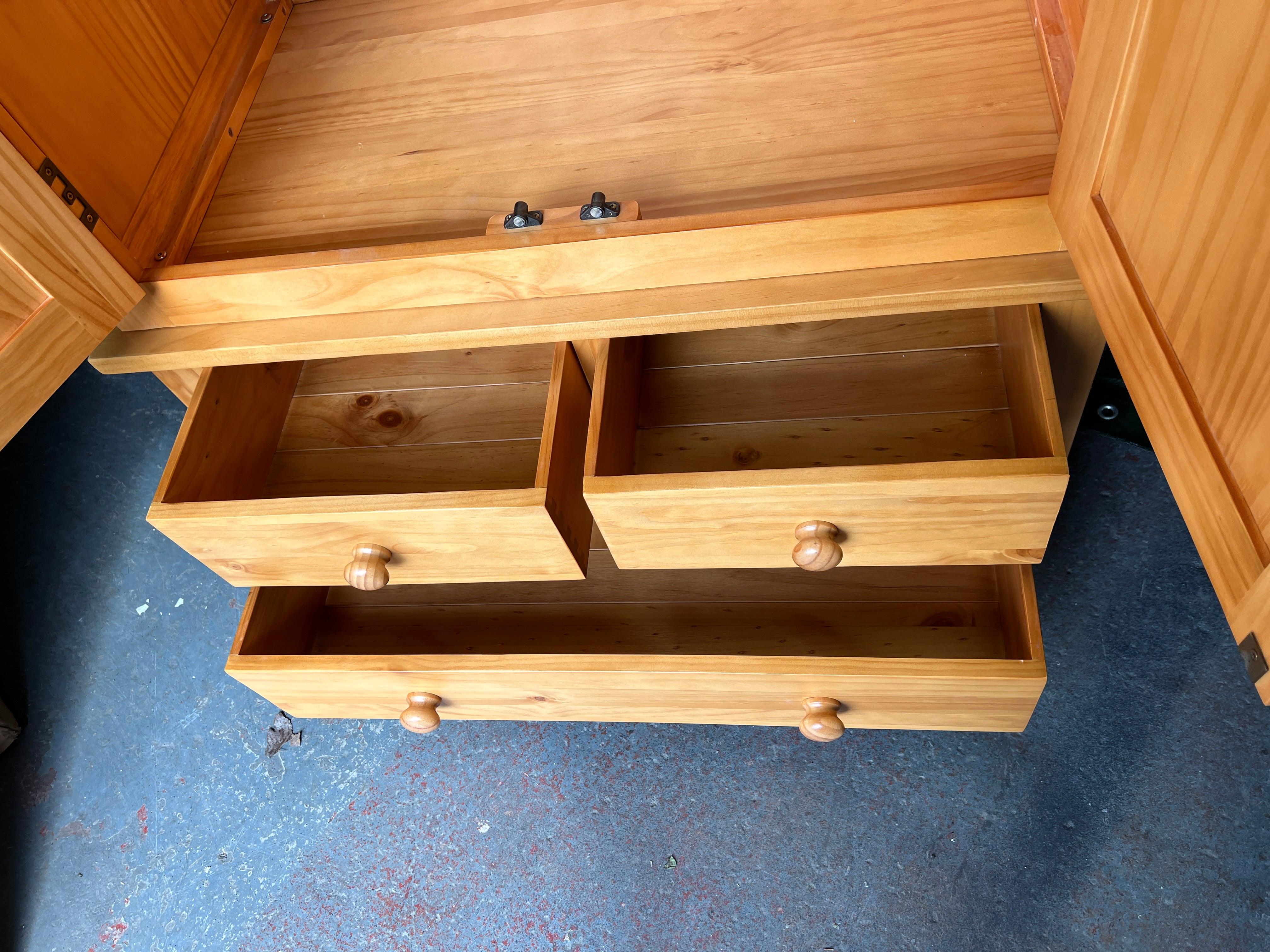 OAKLEY PINE Double Wardrobe Quality Furniture Clearance Ltd