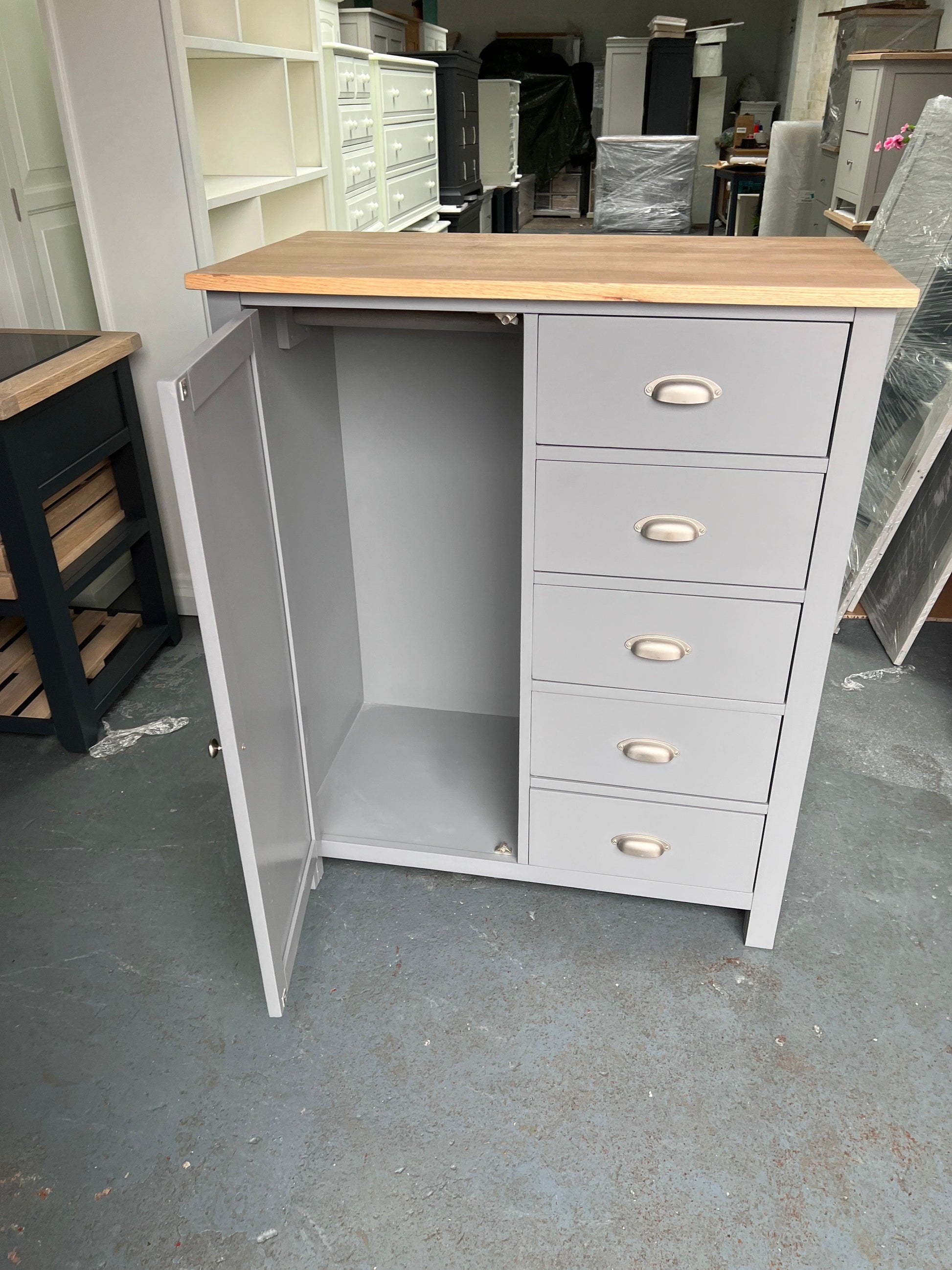 Sussex Storm grey Combi Wardrobe furniture delivered