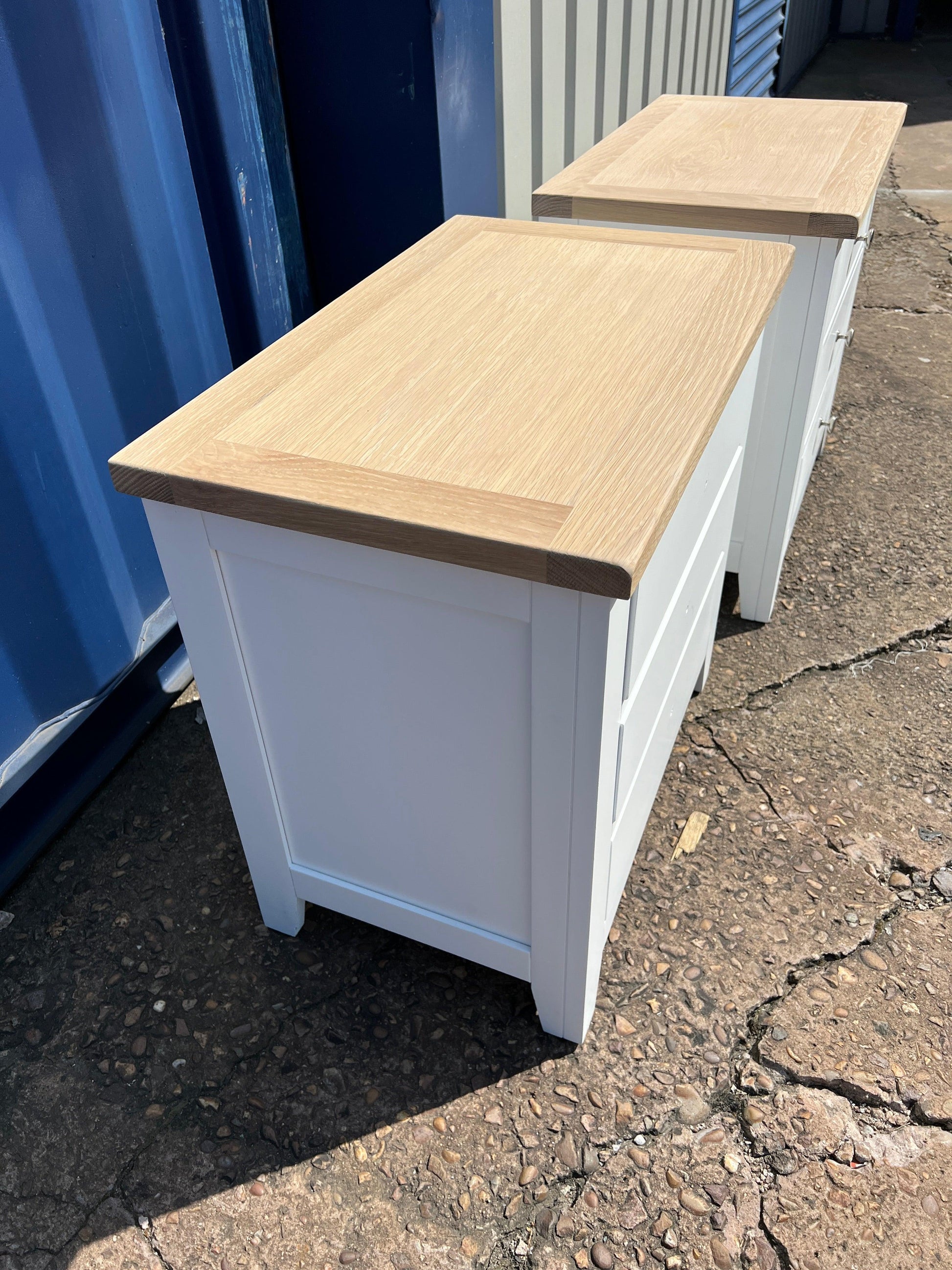 Set of 2 CHESTER PURE WHITE Jumbo Bedside Tables Quality Furniture Clearance Ltd