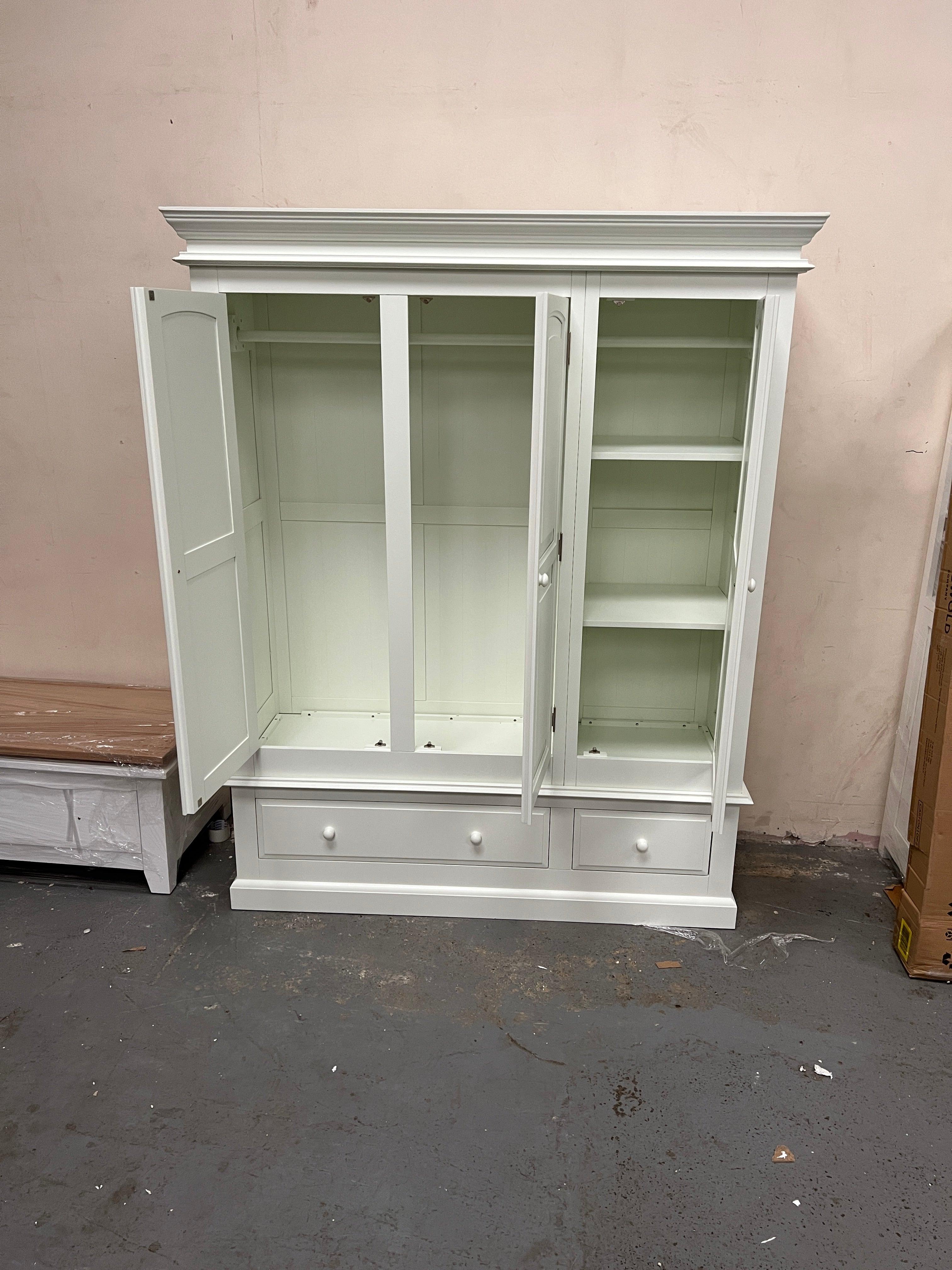 Burford Ivory Triple Wardrobe furniture delivered