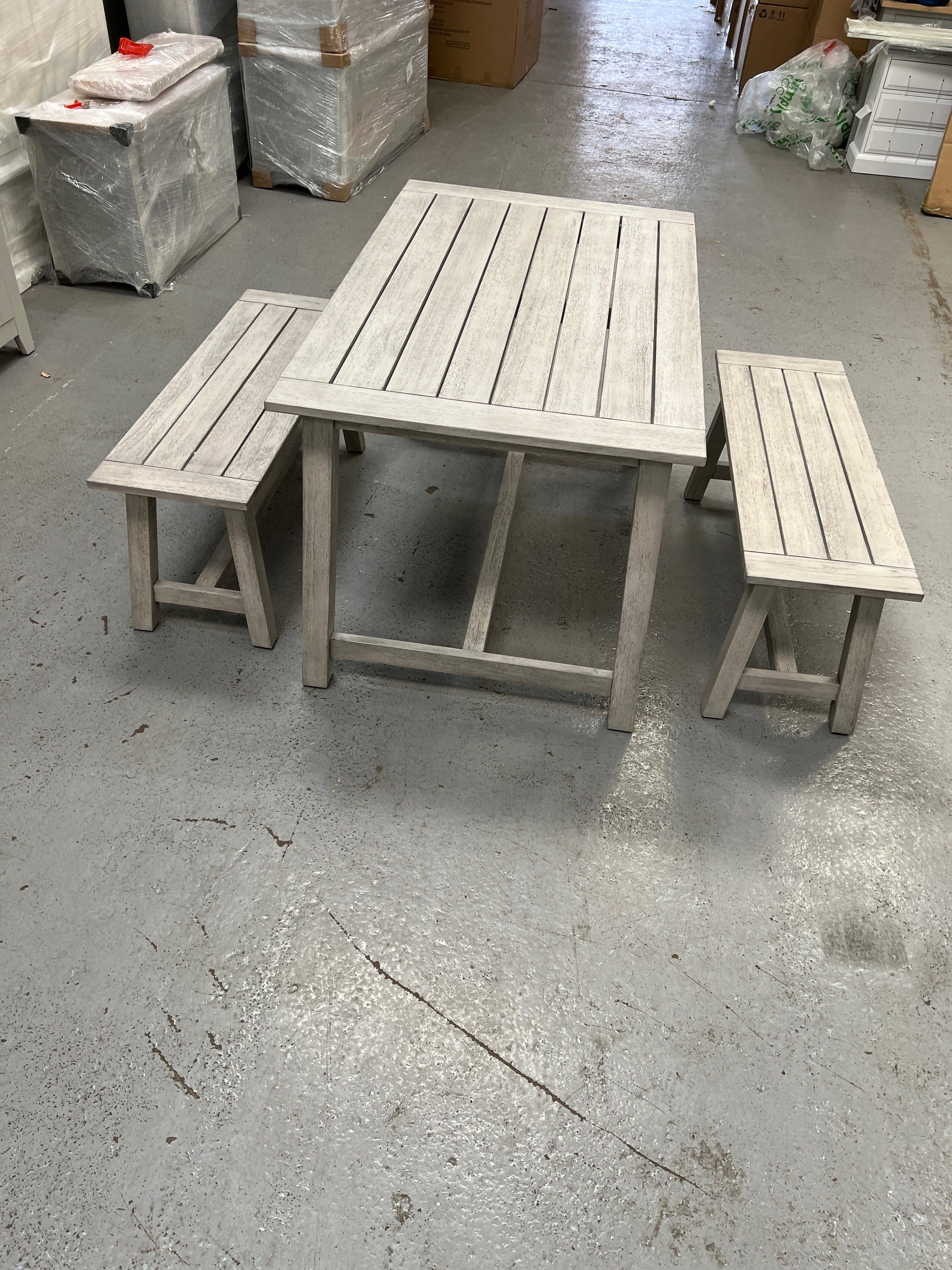 Baunton Trestle bench set Quality Furniture Clearance Ltd