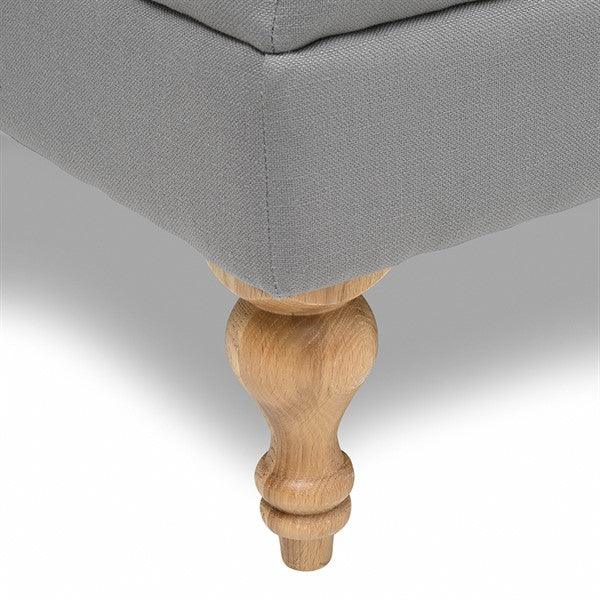 CLOVER Buttoned Coffee Table - Grey Linen Quality Furniture Clearance Ltd