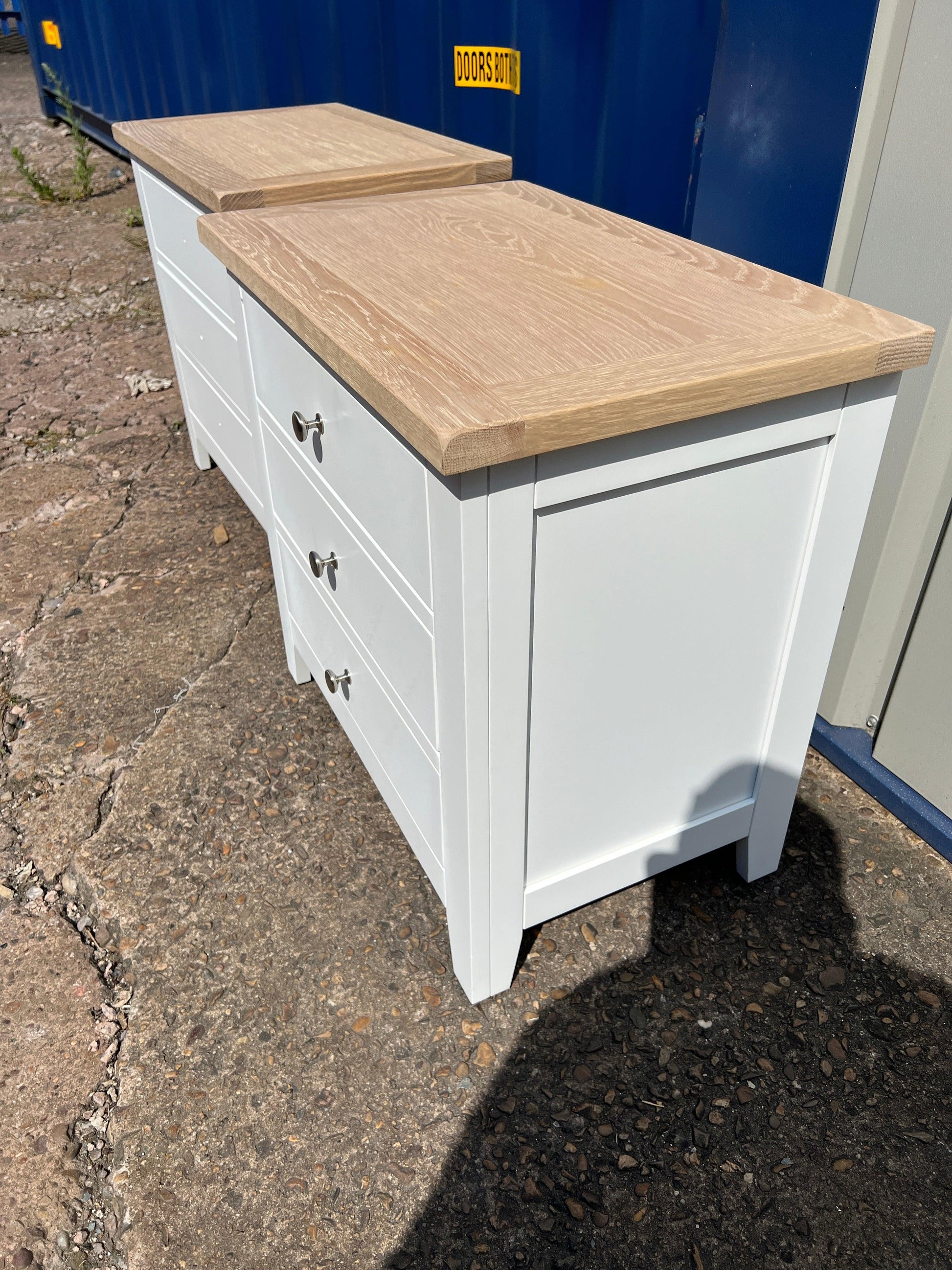 Set of 2 CHESTER PURE WHITE Jumbo Bedside Tables Quality Furniture Clearance Ltd