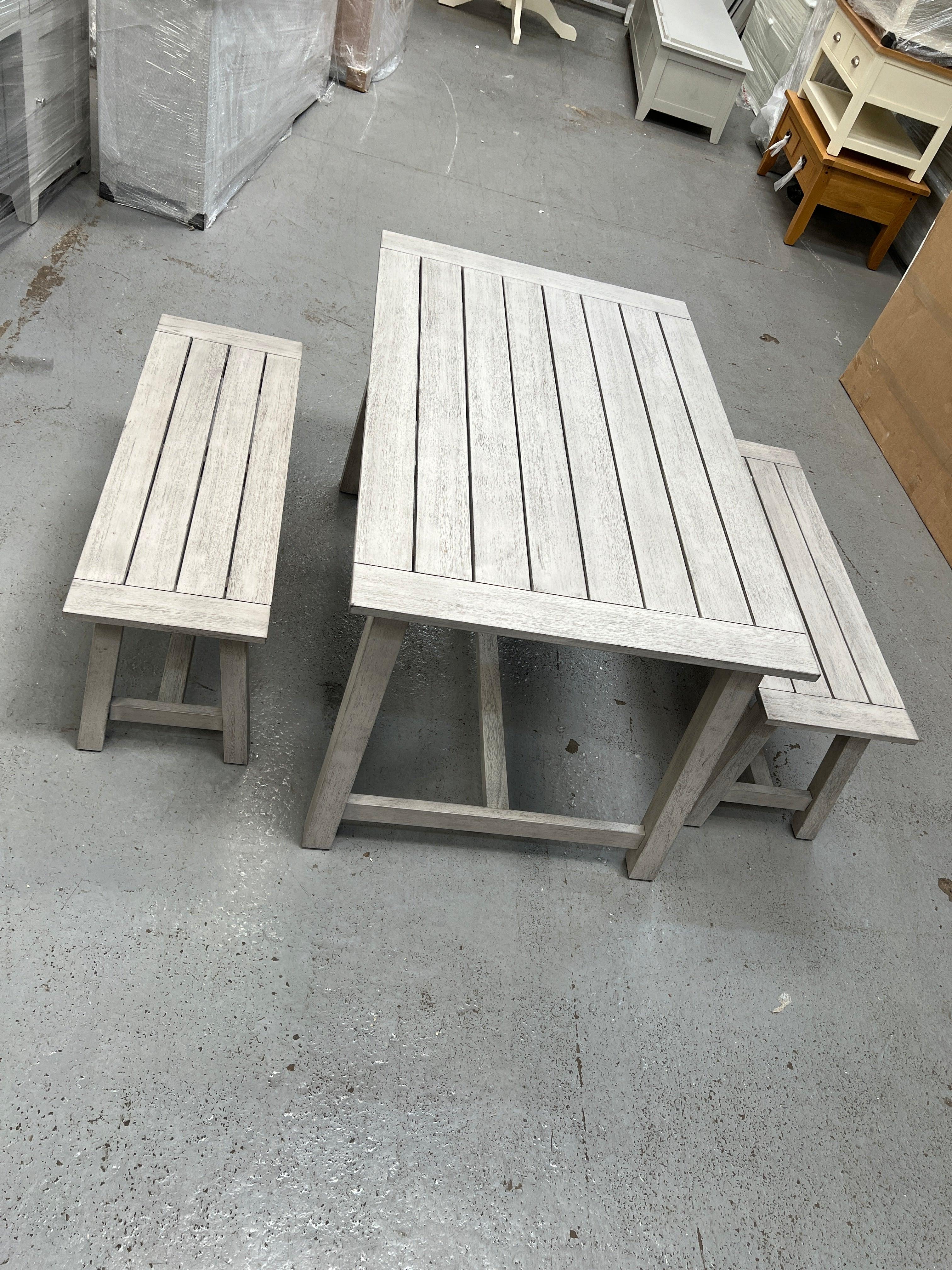 Baunton Trestle bench set Quality Furniture Clearance Ltd