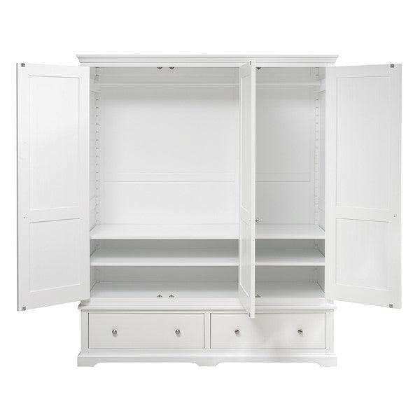 FAIRFORD SOFT WHITE Triple Wardrobe Quality Furniture Clearance Ltd