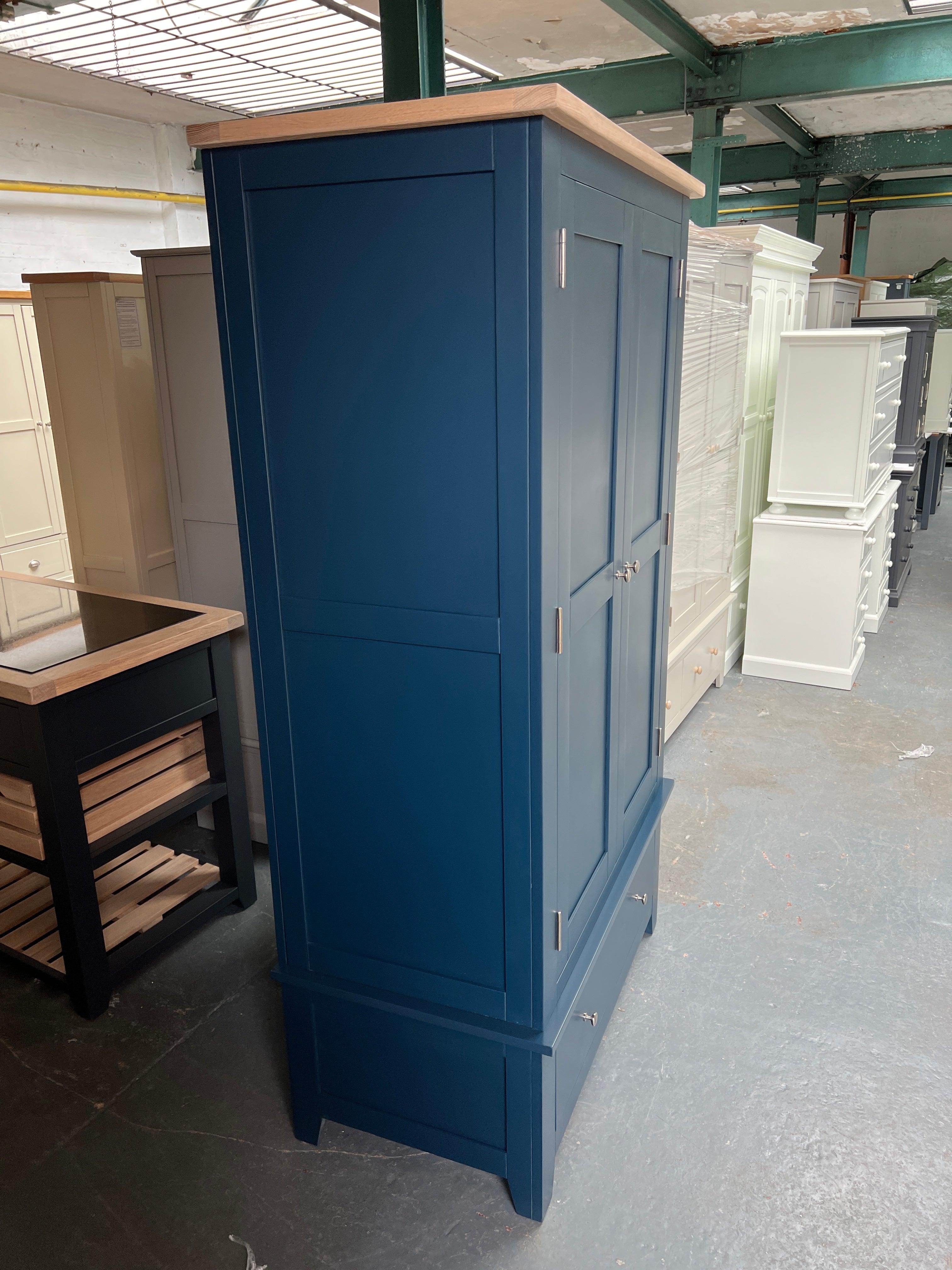 Chester Midnight Blue Double Wardrobe furniture delivered 