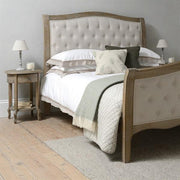 Camille Limewash Oak Buttoned 5ft Kingsize Bed Quality Furniture Clearance Ltd