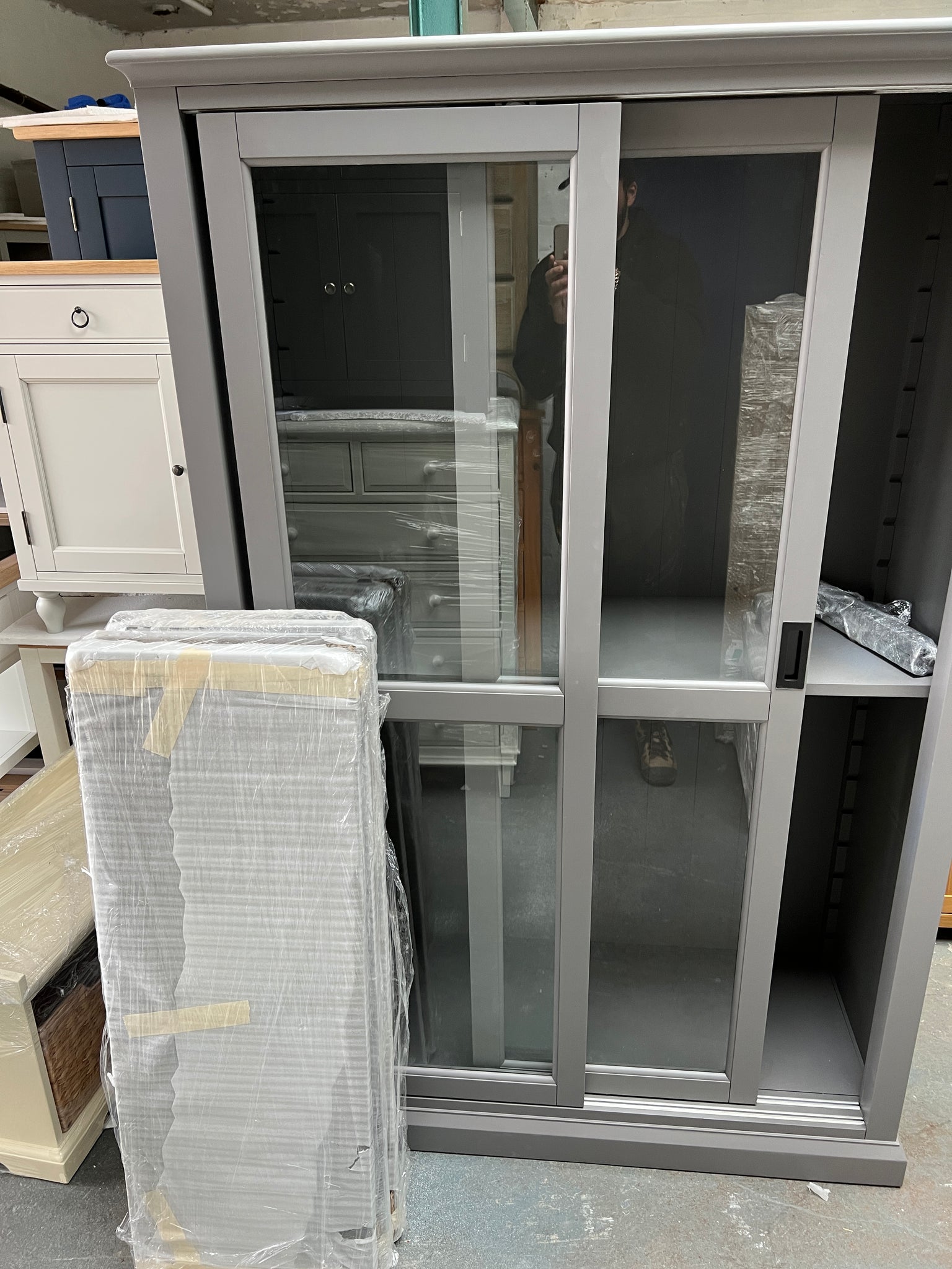 Stow Flint Grey Glazed Display Quality Furniture Clearance Ltd