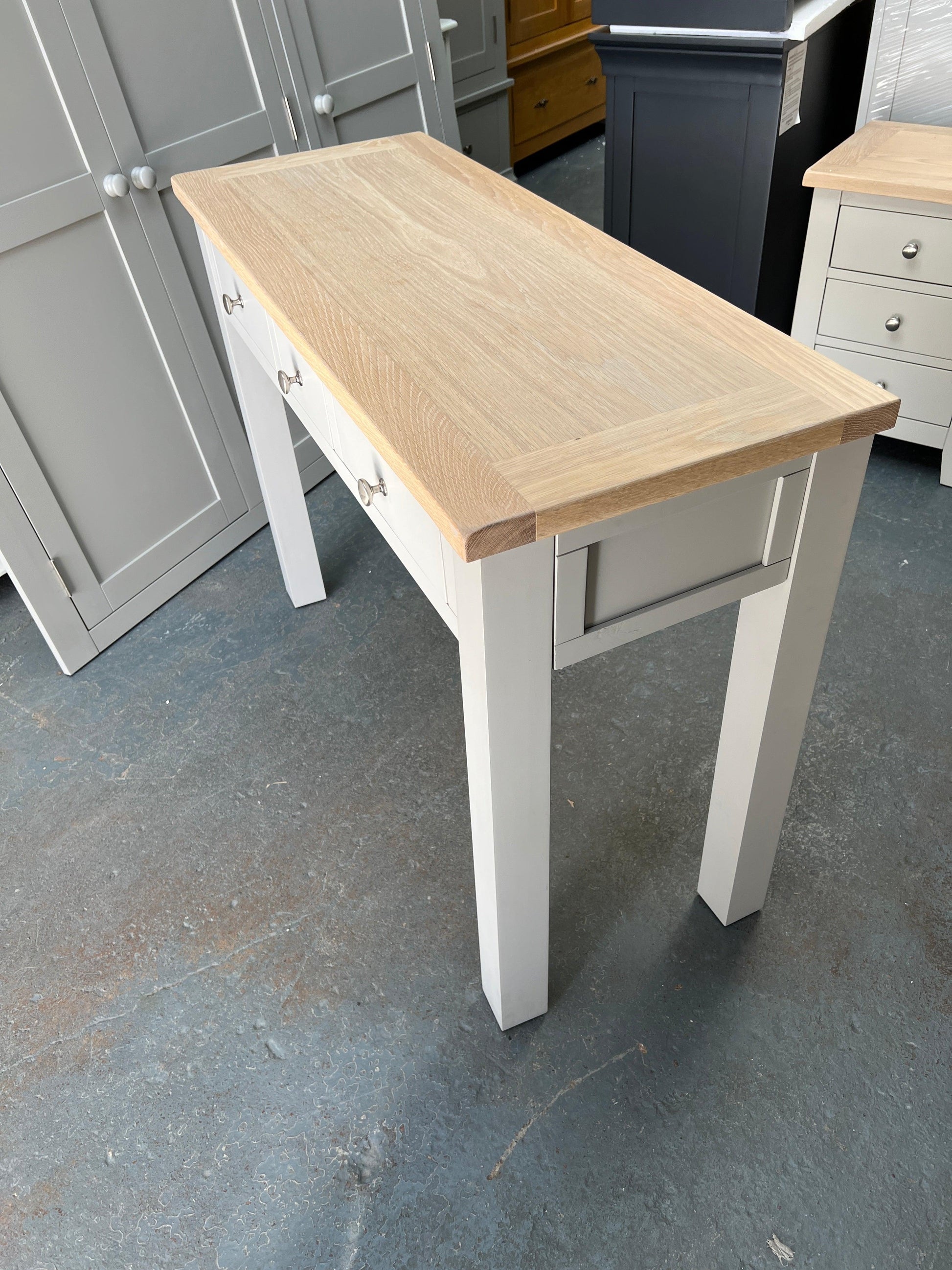 Chester Dove Grey Console Desk furniture delivered 