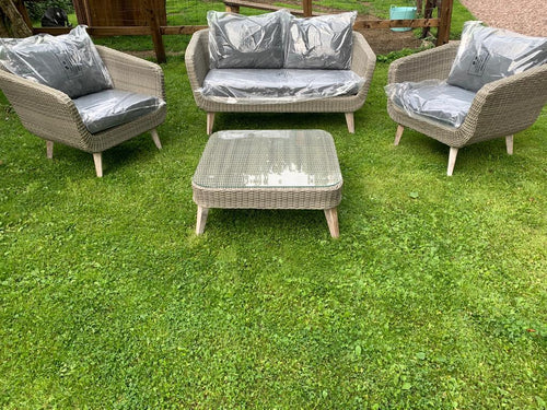 Rattan Cerney 4 Piece Lounge Set - Grey Quality Furniture Clearance Ltd
