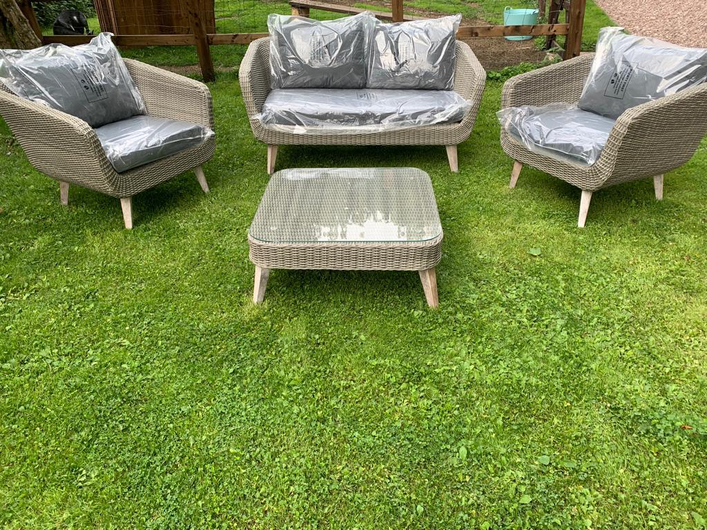 Rattan Cerney 4 Piece Lounge Set - Grey Quality Furniture Clearance Ltd