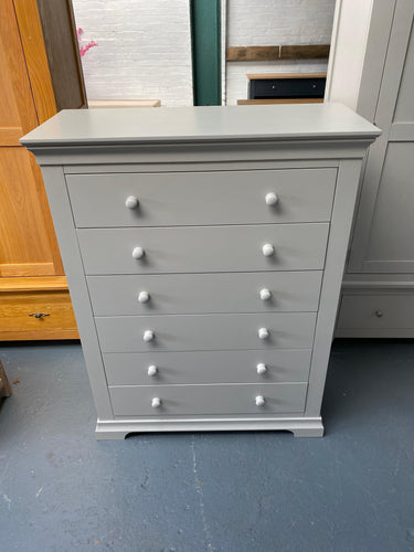 Pebble Grey Tall 6 Drawer Chest. - furniture delivered 