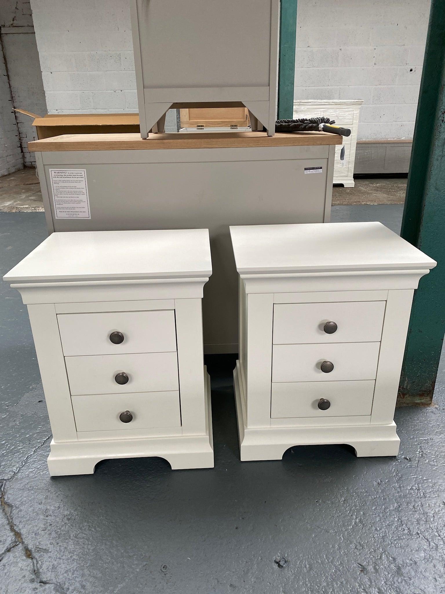 Warm White Set of 2 Bedsides. furniture delivered 