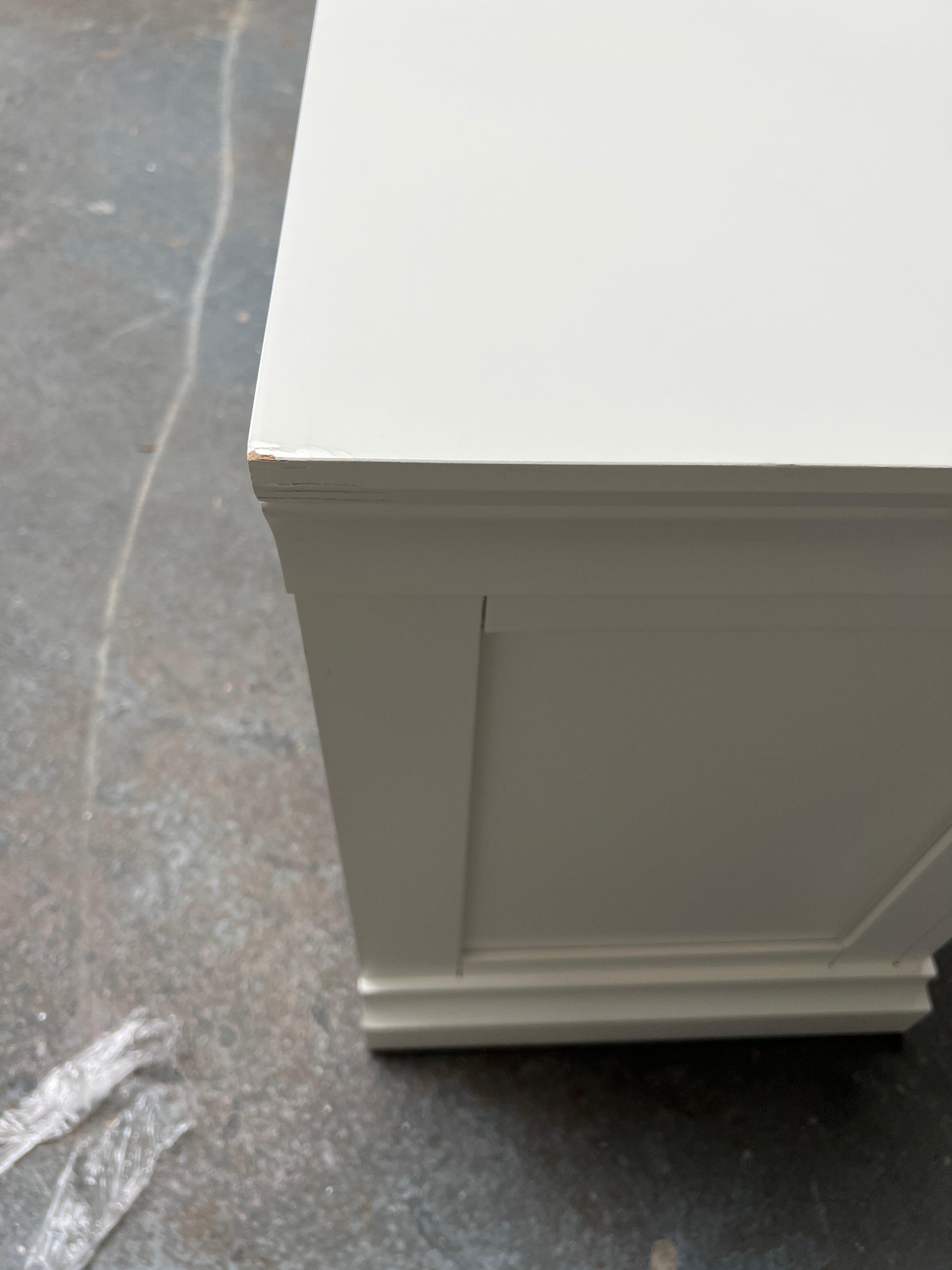 set of 2 Chantilly Warm White Large 2 Drawer Bedside Quality Furniture Clearance Ltd