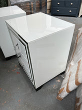 Load image into Gallery viewer, Set of 2 White Mirror 3 Drawer Bedside Cabinet Quality Furniture Clearance Ltd
