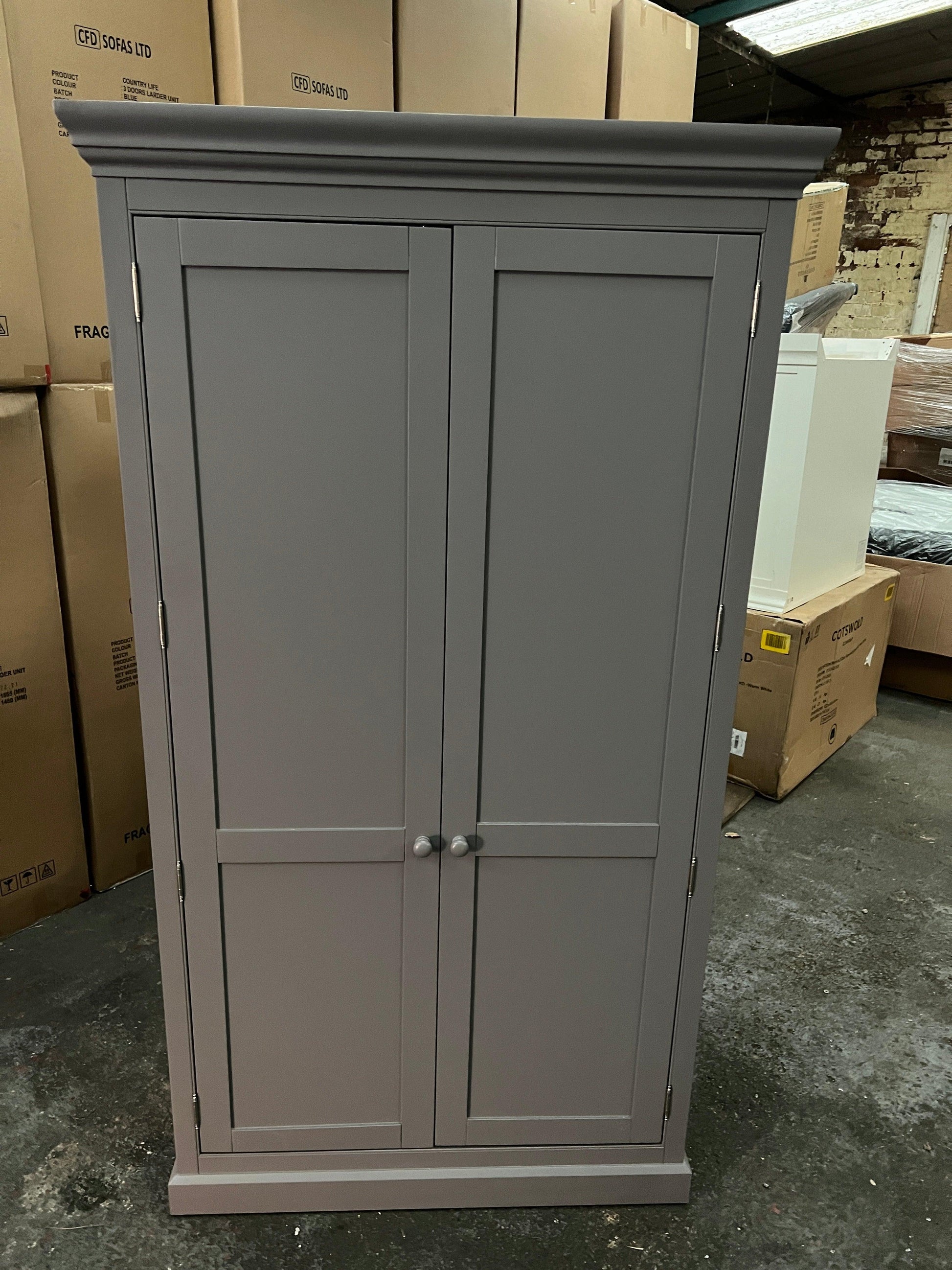 Kingscote Flint Grey Double Larder Quality Furniture Clearance Ltd