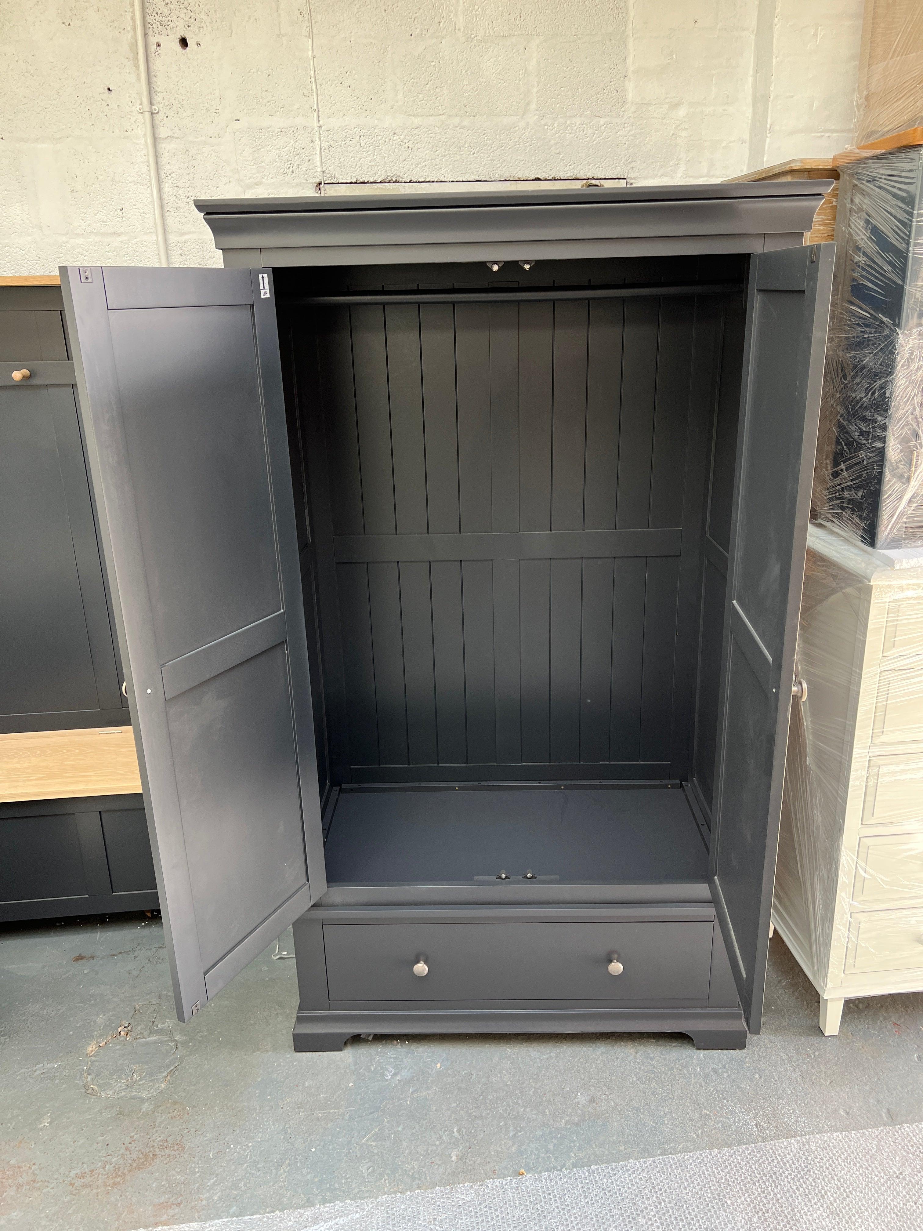 Chantilly Dusky Black Double Wardrobe furniture delivered