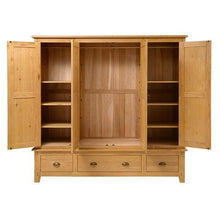 Load image into Gallery viewer, OAKLAND RUSTIC OAK New Four Door Wardrobe Quality Furniture Clearance Ltd
