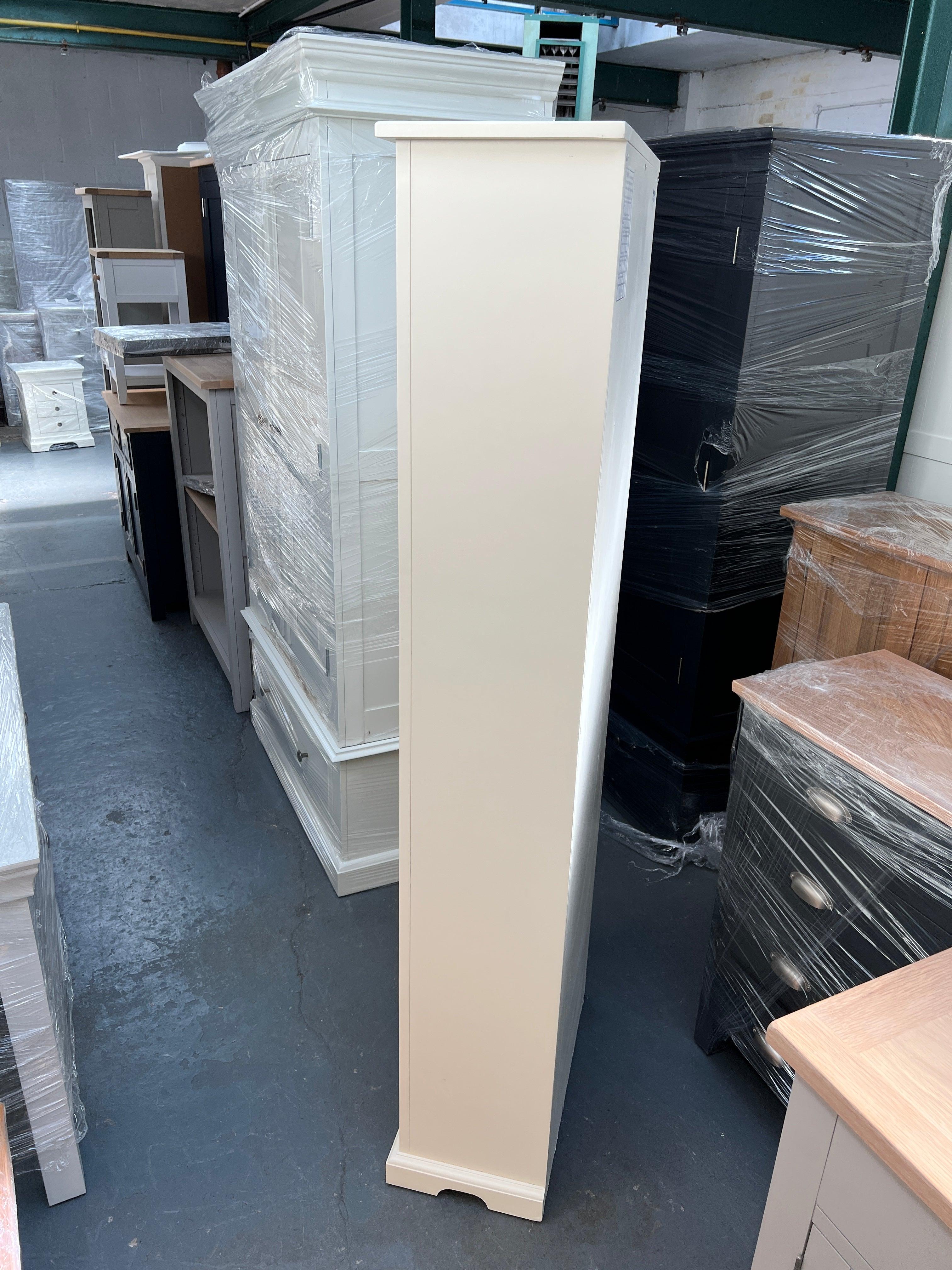 Tall Slim Bookcase - Ivory. furniture delivered 