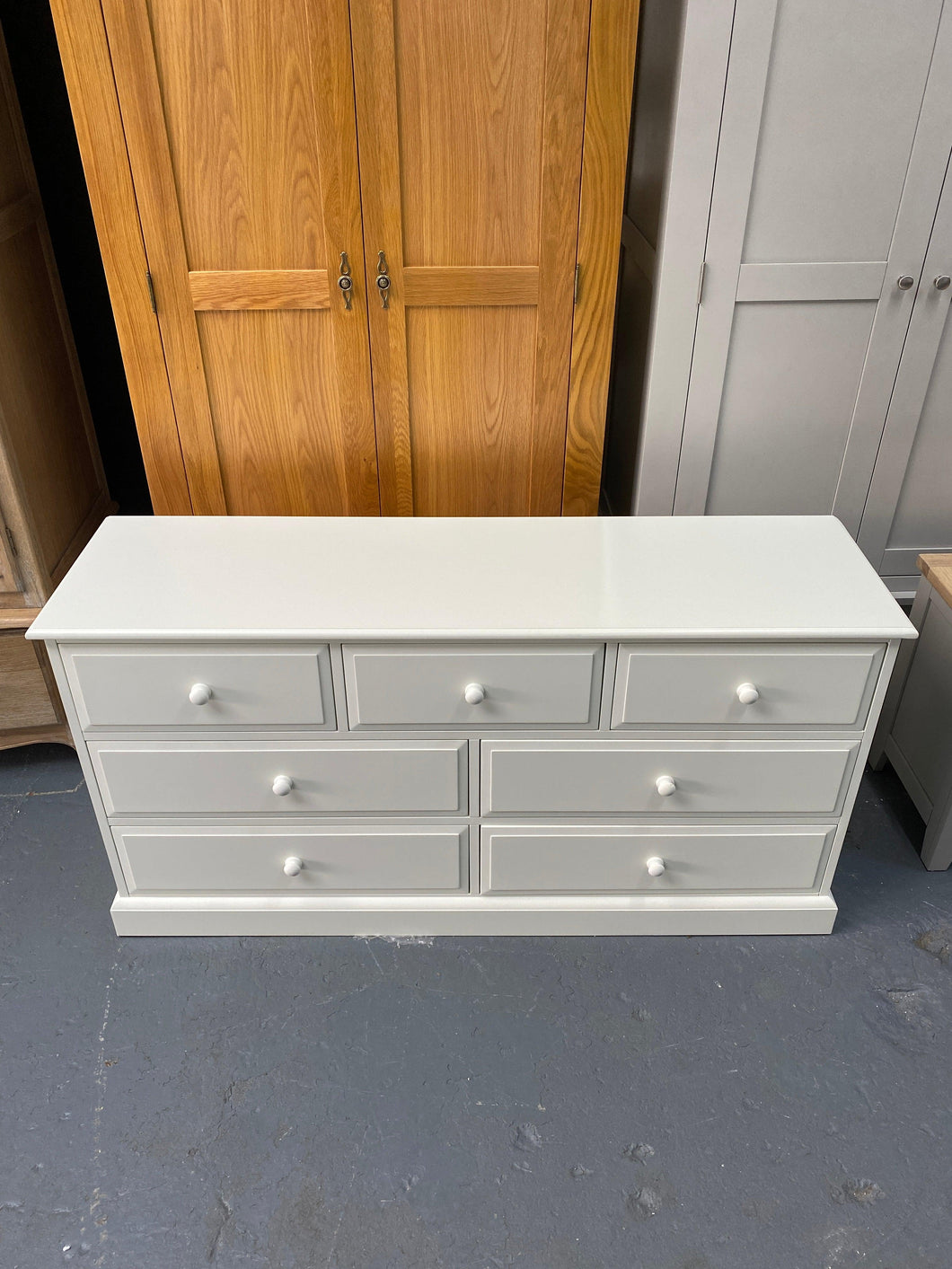 Soft White 3 Over 4 Chest of Drawers - furniture delivered 