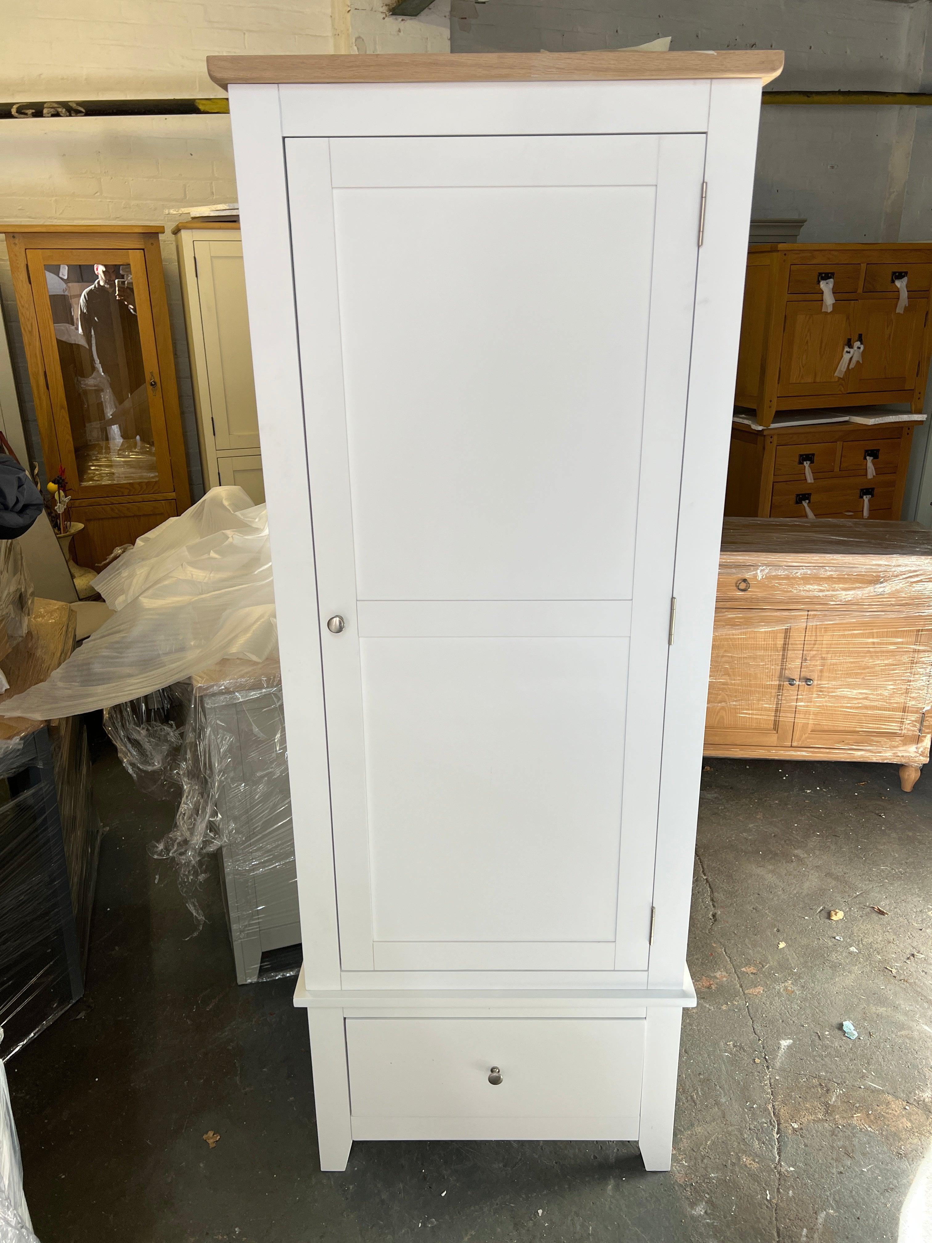 Chester Pure White Single Wardrobe Quality Furniture Clearance Ltd