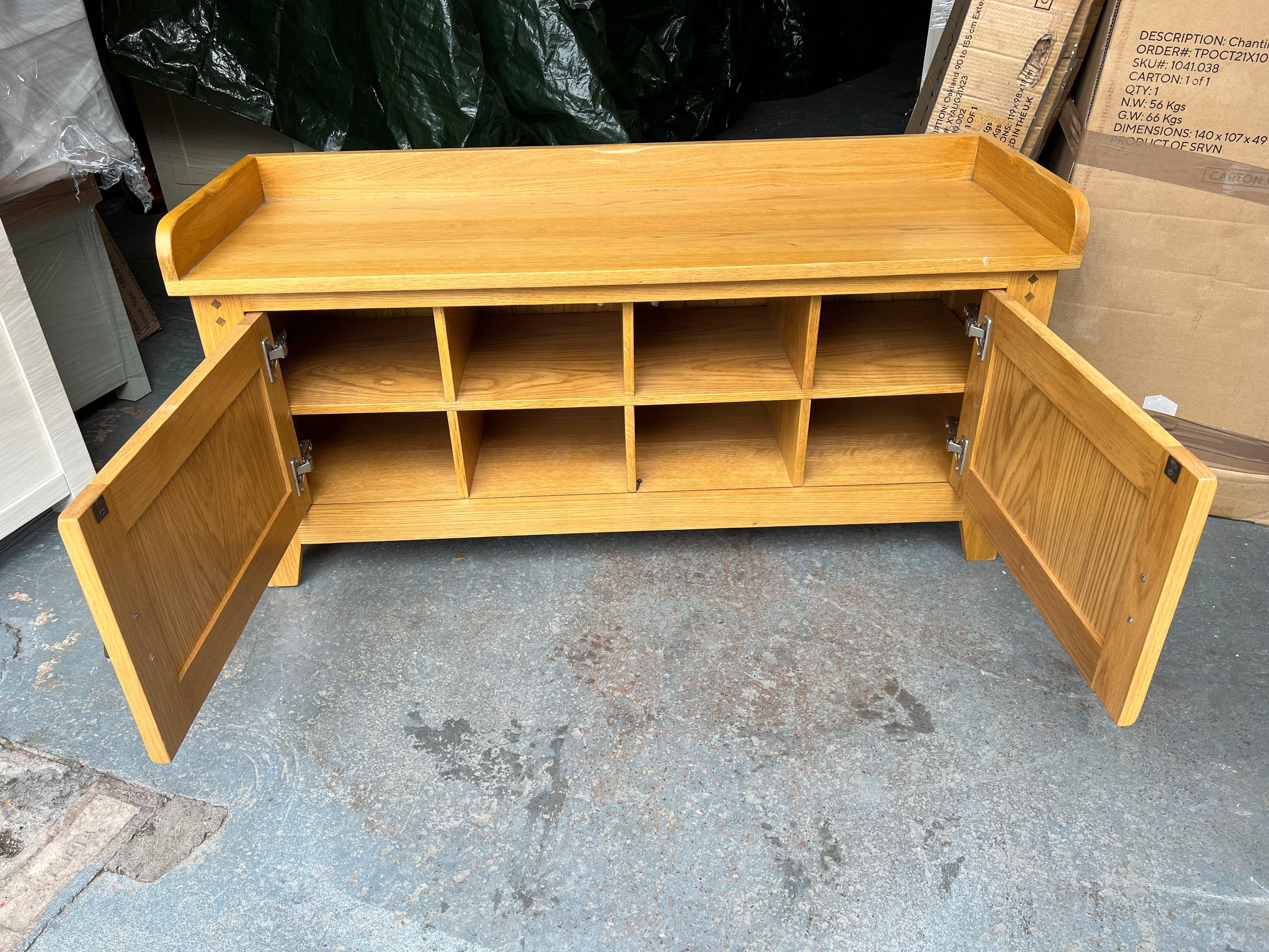 Oakland Rustic Oak Hidden Shoe Storage Bench Quality Furniture Clearance Ltd
