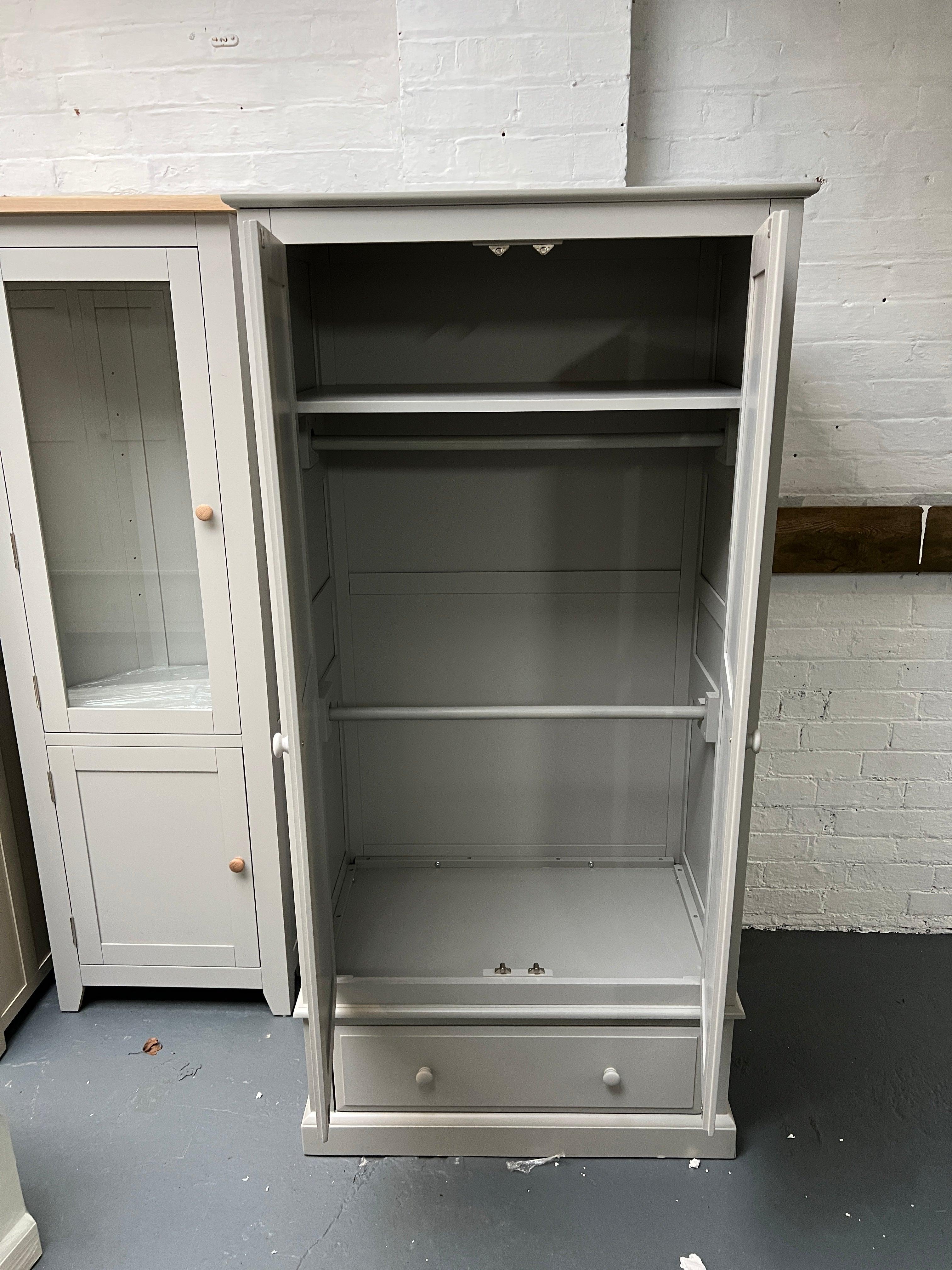 Pensham Dove Grey Narrow Double Wardrobe. furniture delivered 