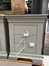 Load image into Gallery viewer, Chantilly Pebble Grey 3 Drawer Bedside Table set of 2 Quality Furniture Clearance Ltd
