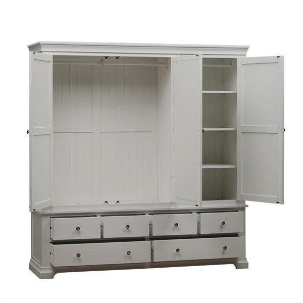 Chantilly Pebble Grey Grand Triple Wardrobe Quality Furniture Clearance Ltd
