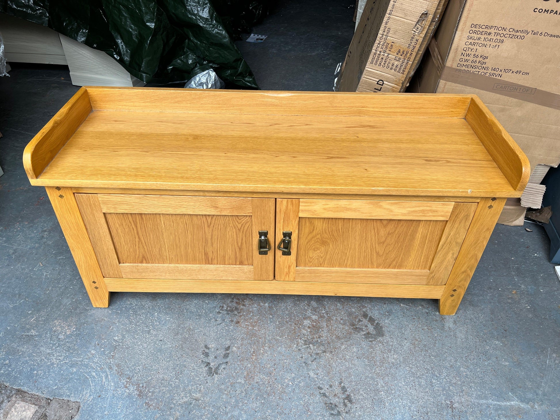 Oakland Rustic Oak Hidden Shoe Storage Bench Quality Furniture Clearance Ltd