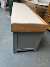 Load image into Gallery viewer, Sussex Storm Grey Four Drawer Shoe Bench with Cushion. furniture delivered 
