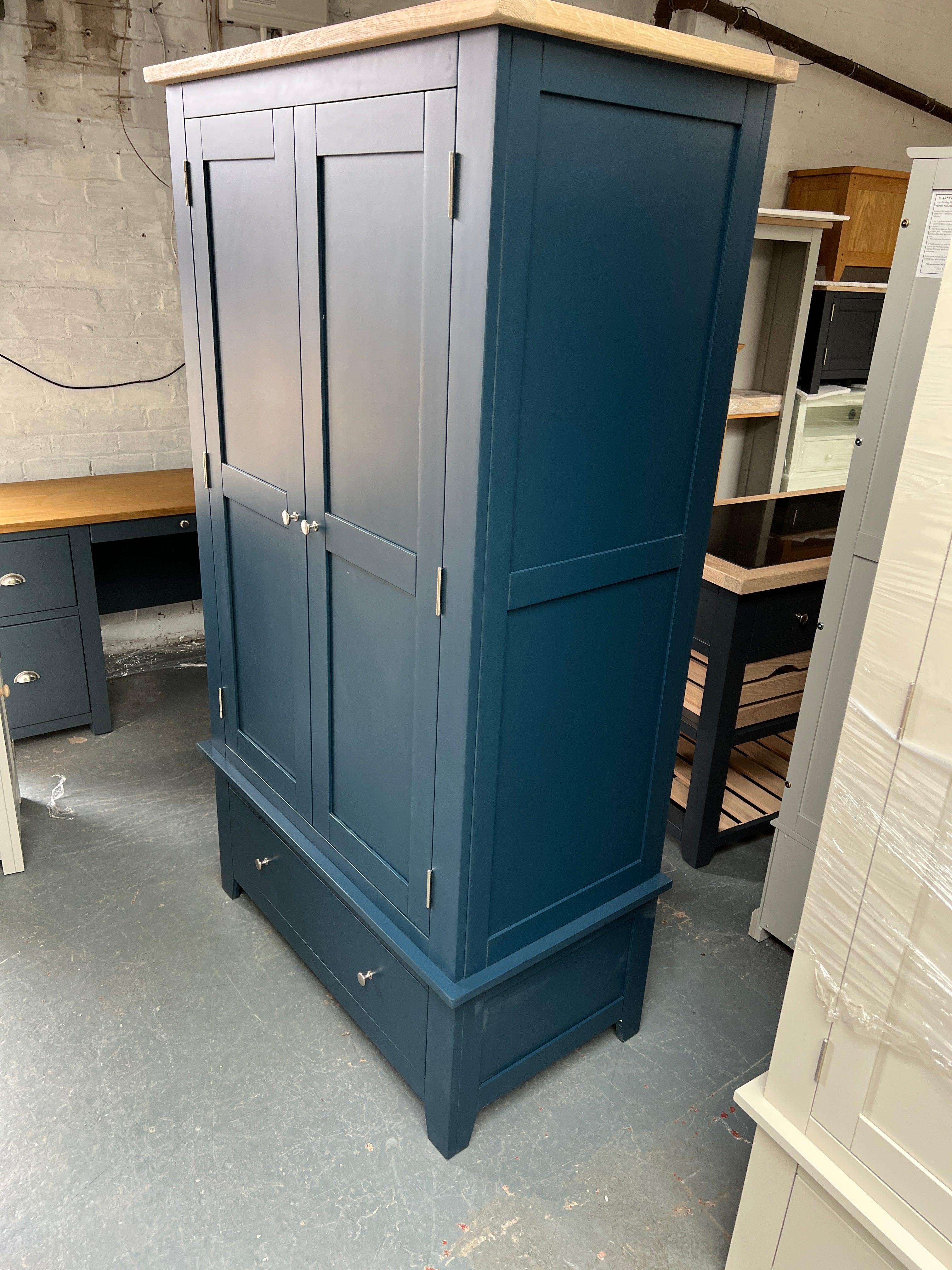 Chester Midnight Blue Double Wardrobe furniture delivered 