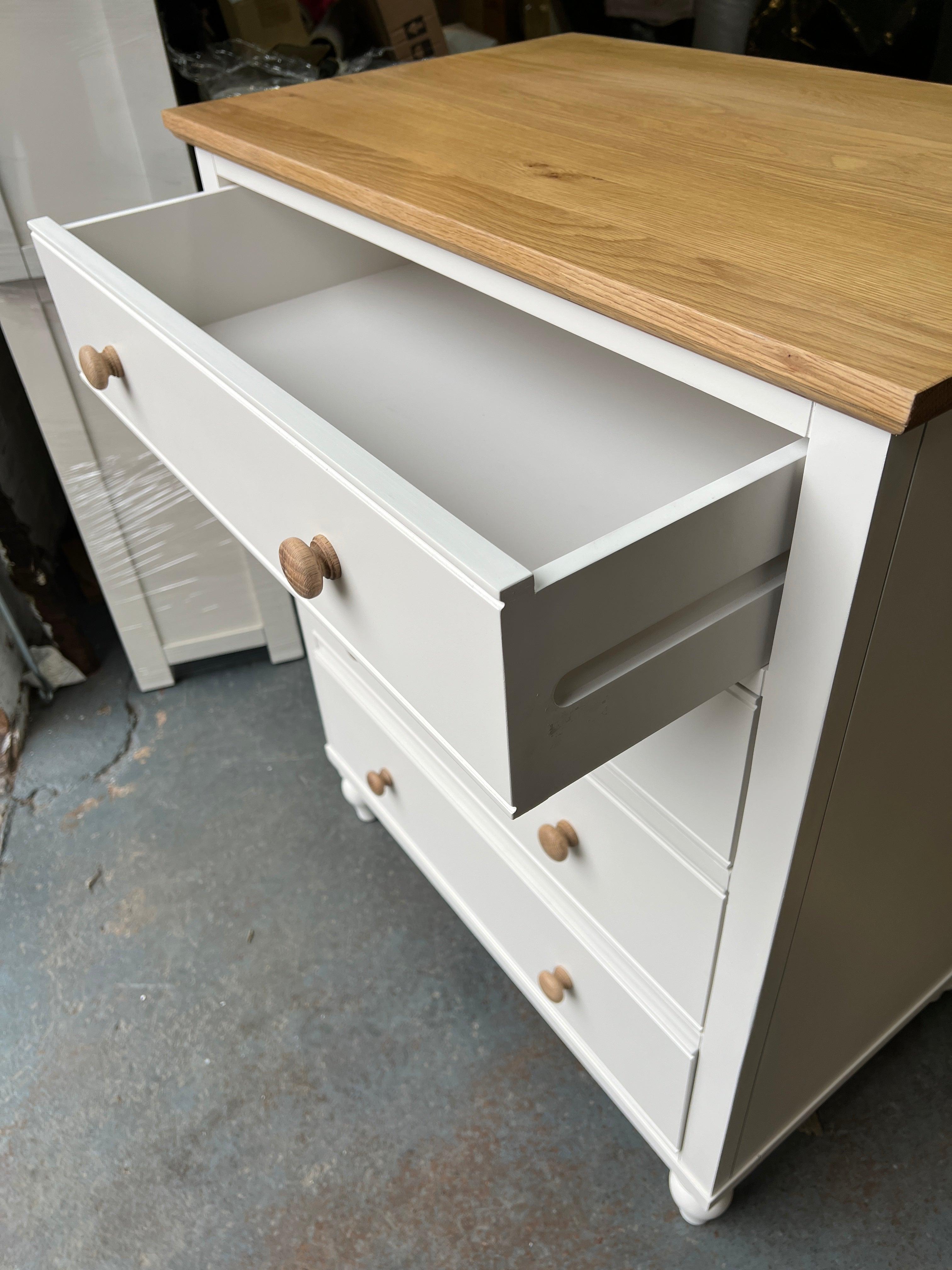 Elkstone Painted Parchment 4 Drawer Chest Quality Furniture Clearance Ltd